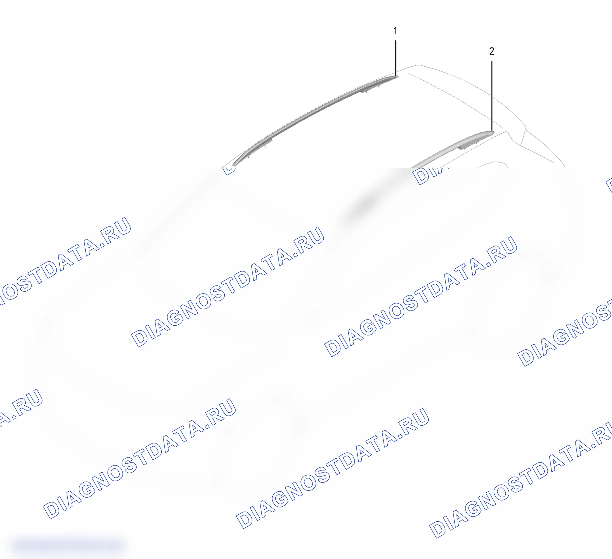 Схема расположения рейлинги на крыши — Haval H2. Haval H2 I