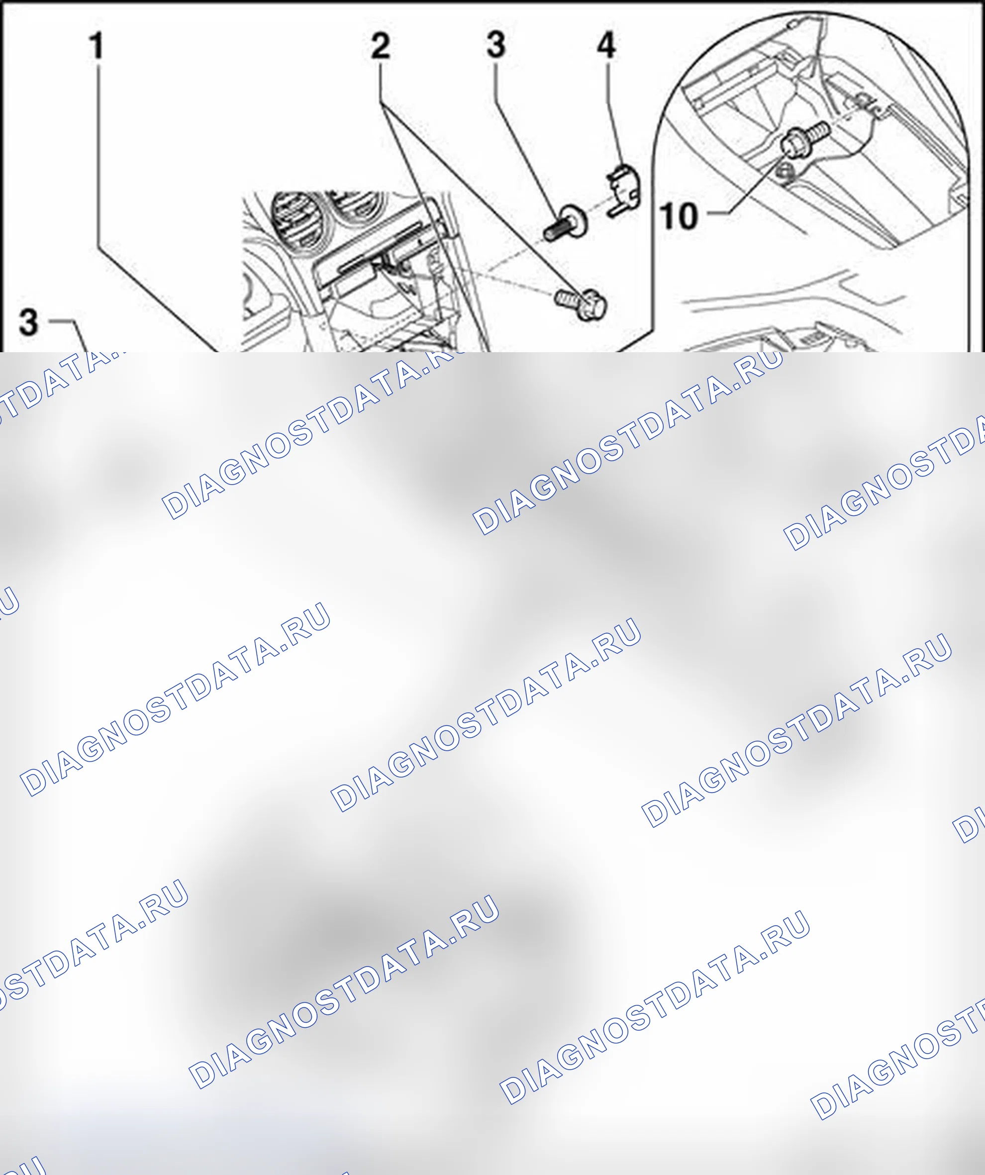 Рис. 15: Центральная консоль, обзор сборки. Audi S4 B7