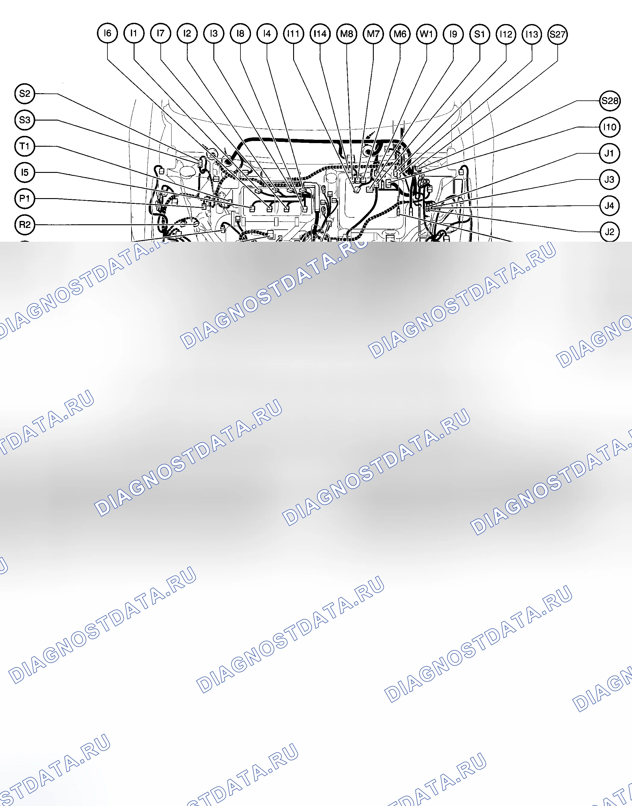 Рис. 1: ГРАФИКИ РАСПОЛОЖЕНИЯ КОМПОНЕНТОВ. Toyota Prius II