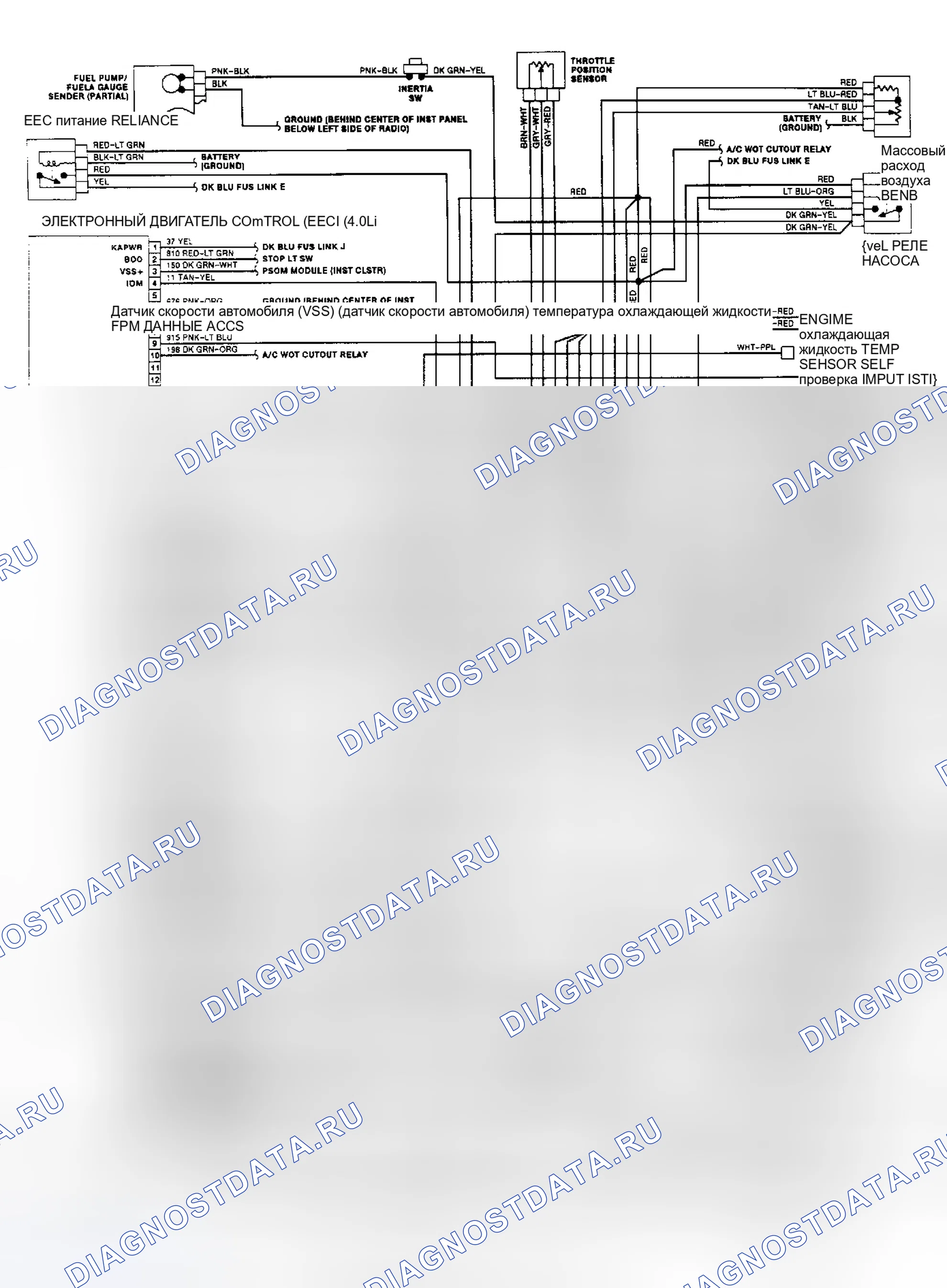 Рис. 5: электросхема (4.0L - Aerostar). Ford Pickup F150 