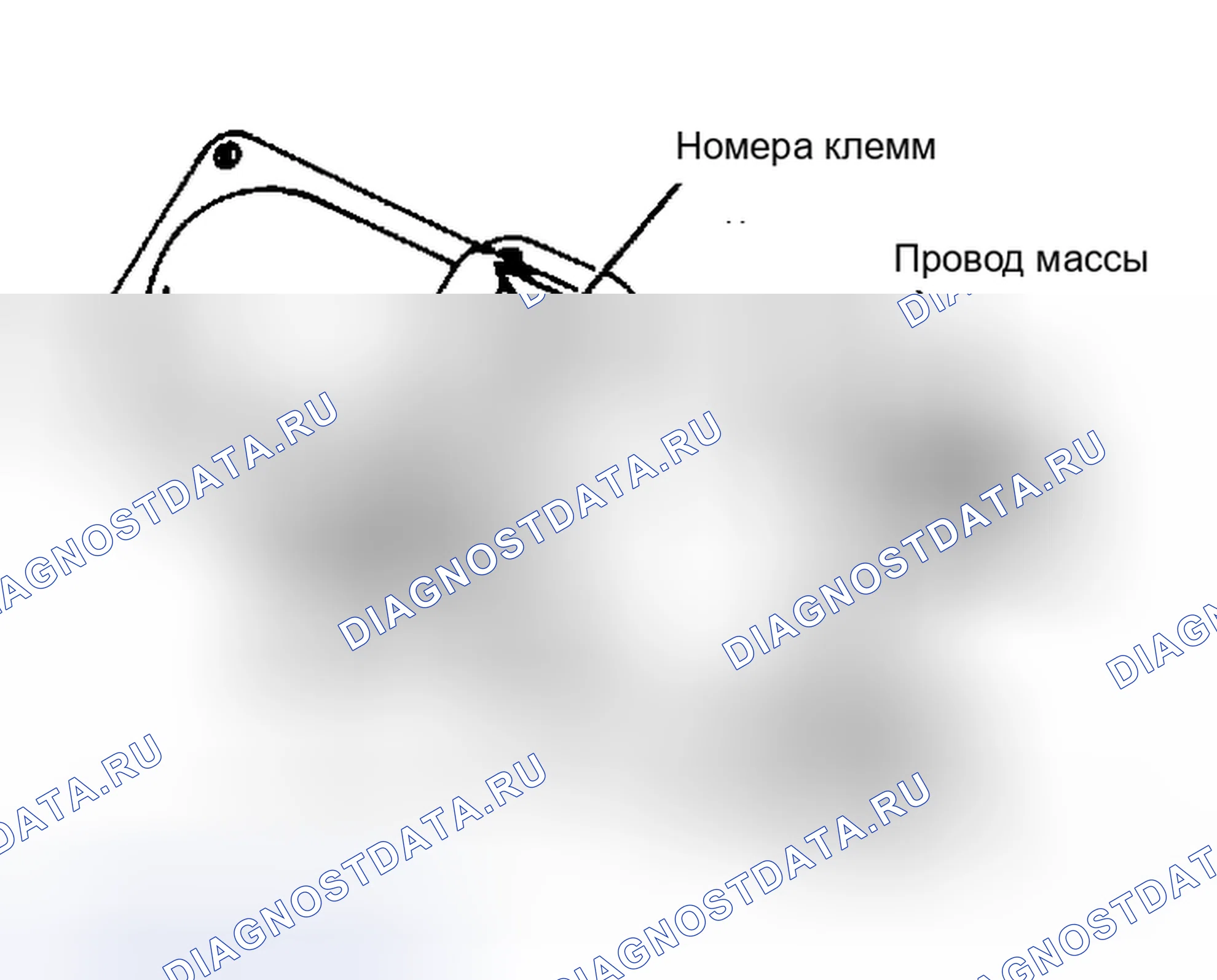 Рис. 4: Расположение штырей разъема мотора положительного парковочного стеклоочистителя. Pontiac Fiero I
