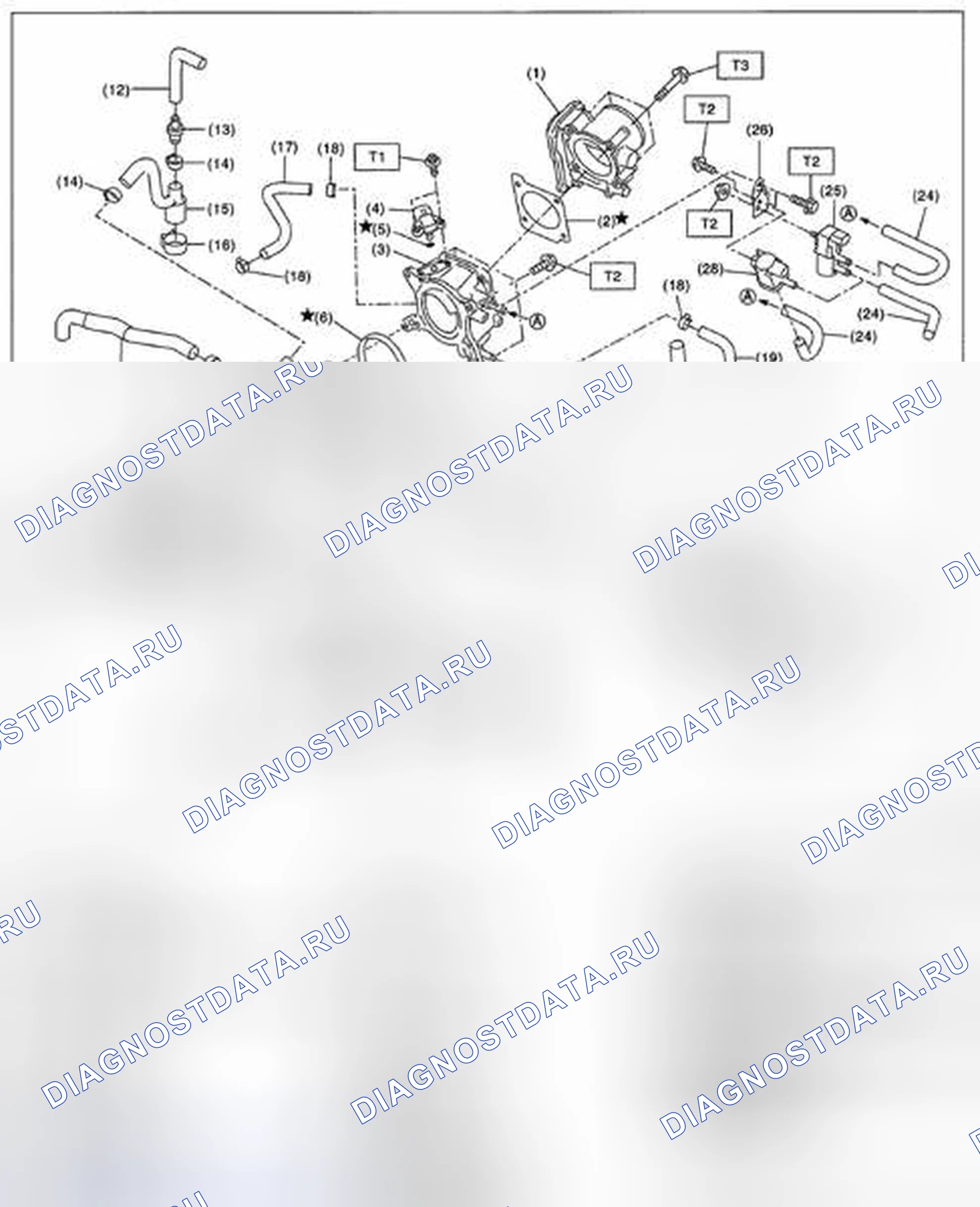 Рис. 2: СИСТЕМА ЗАБОРА ВОЗДУХА. Subaru Outback BR