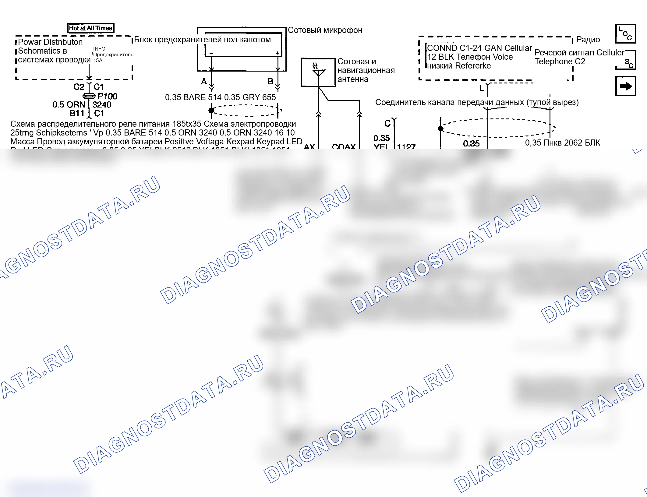Рис. 154: Принципиальные схемы onstar. GMC Sierra 1500 HD 
