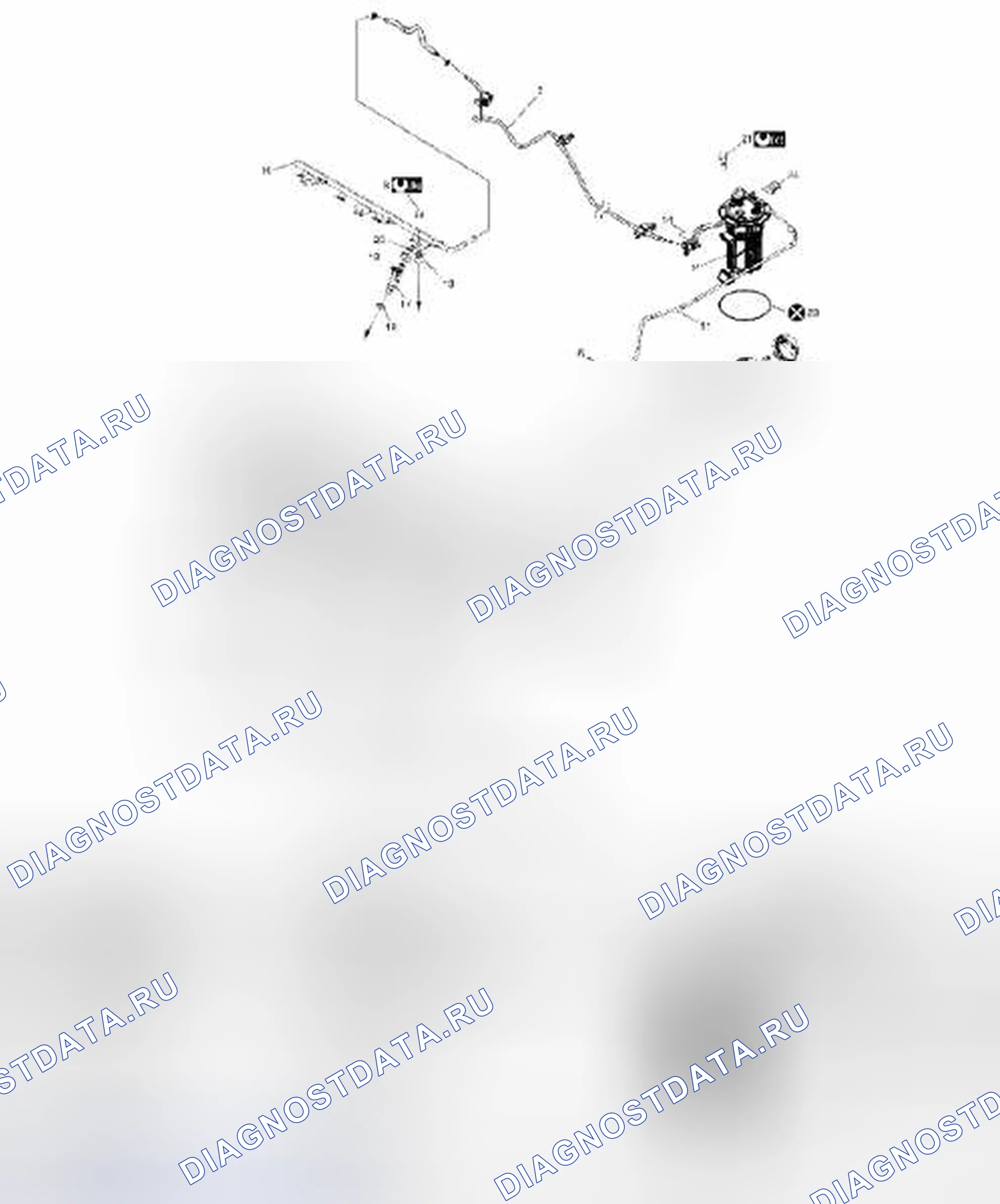 Рис. 2: Компоненты топливной системы. Suzuki SX4 I