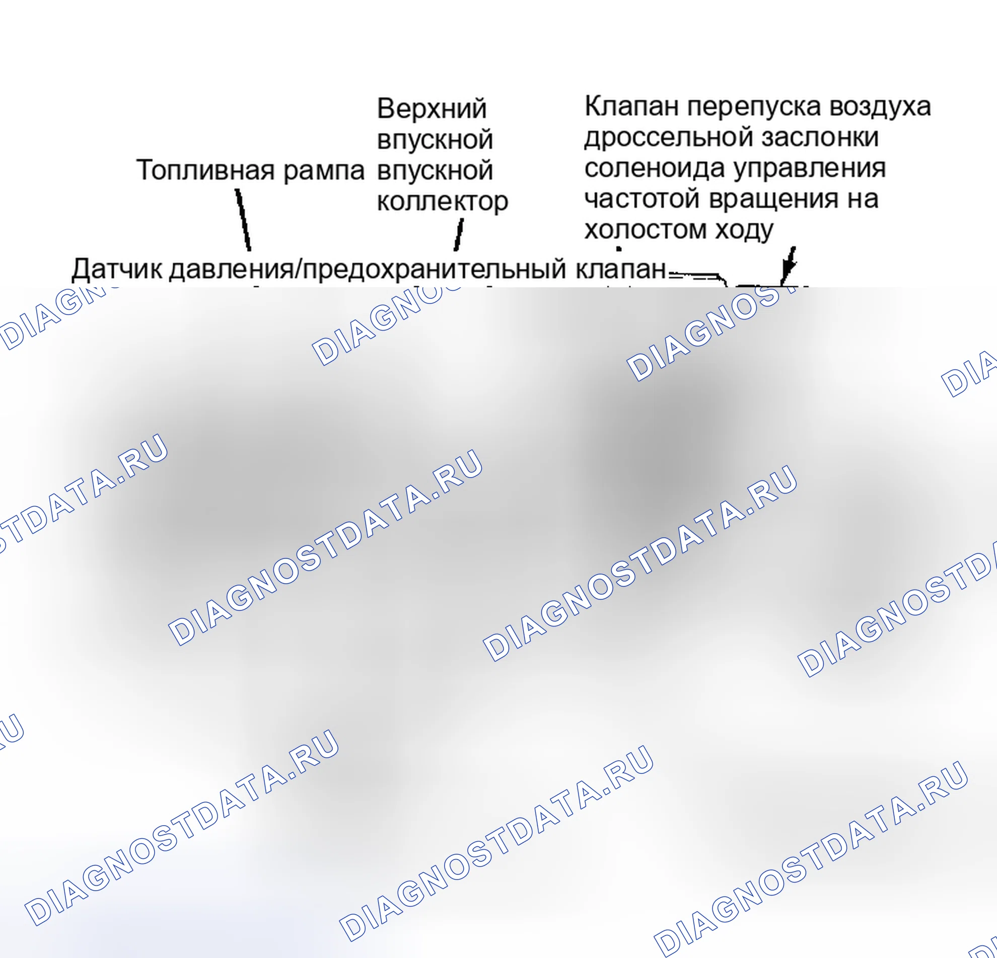 Рис. 10: 1.6L Узел зарядного коллектора топлива двигателя. Ford Escort III