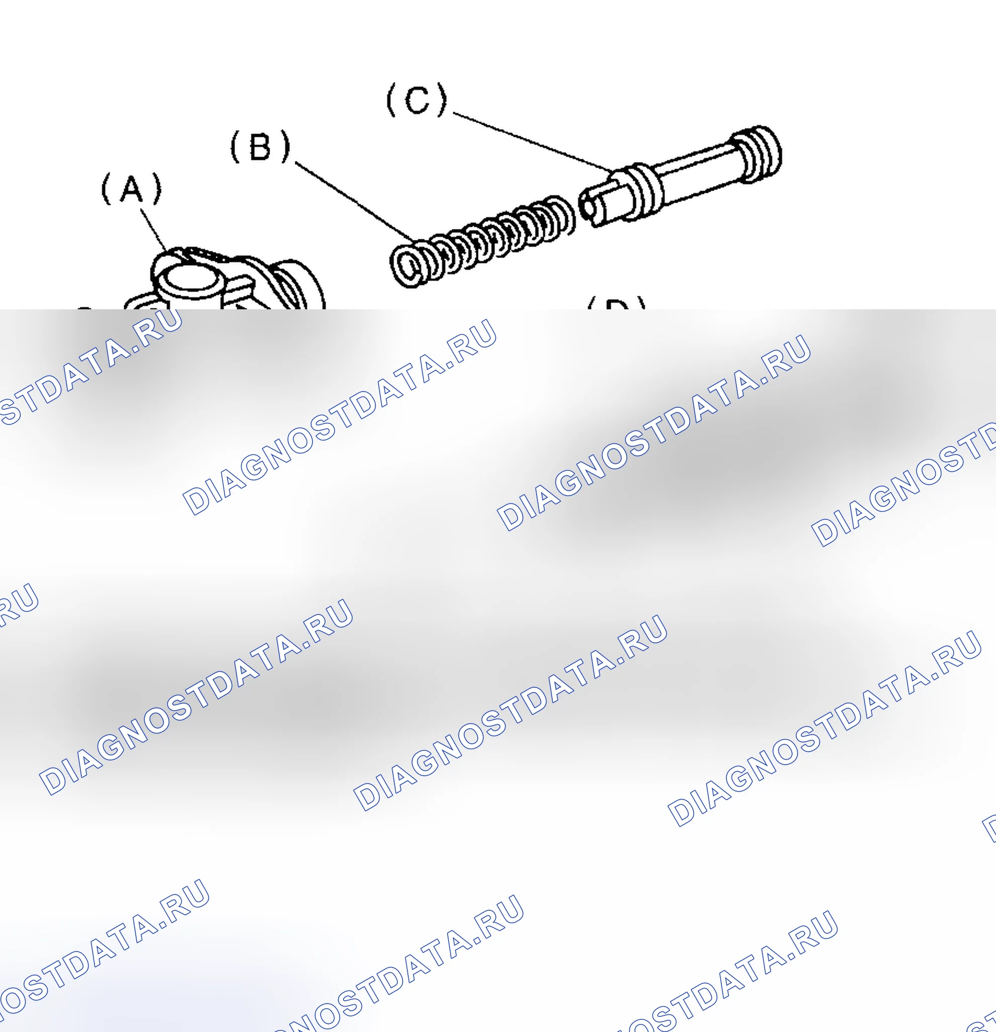 Рис. 15: Идентификация компонентов главного цилиндра. Subaru Outback BH