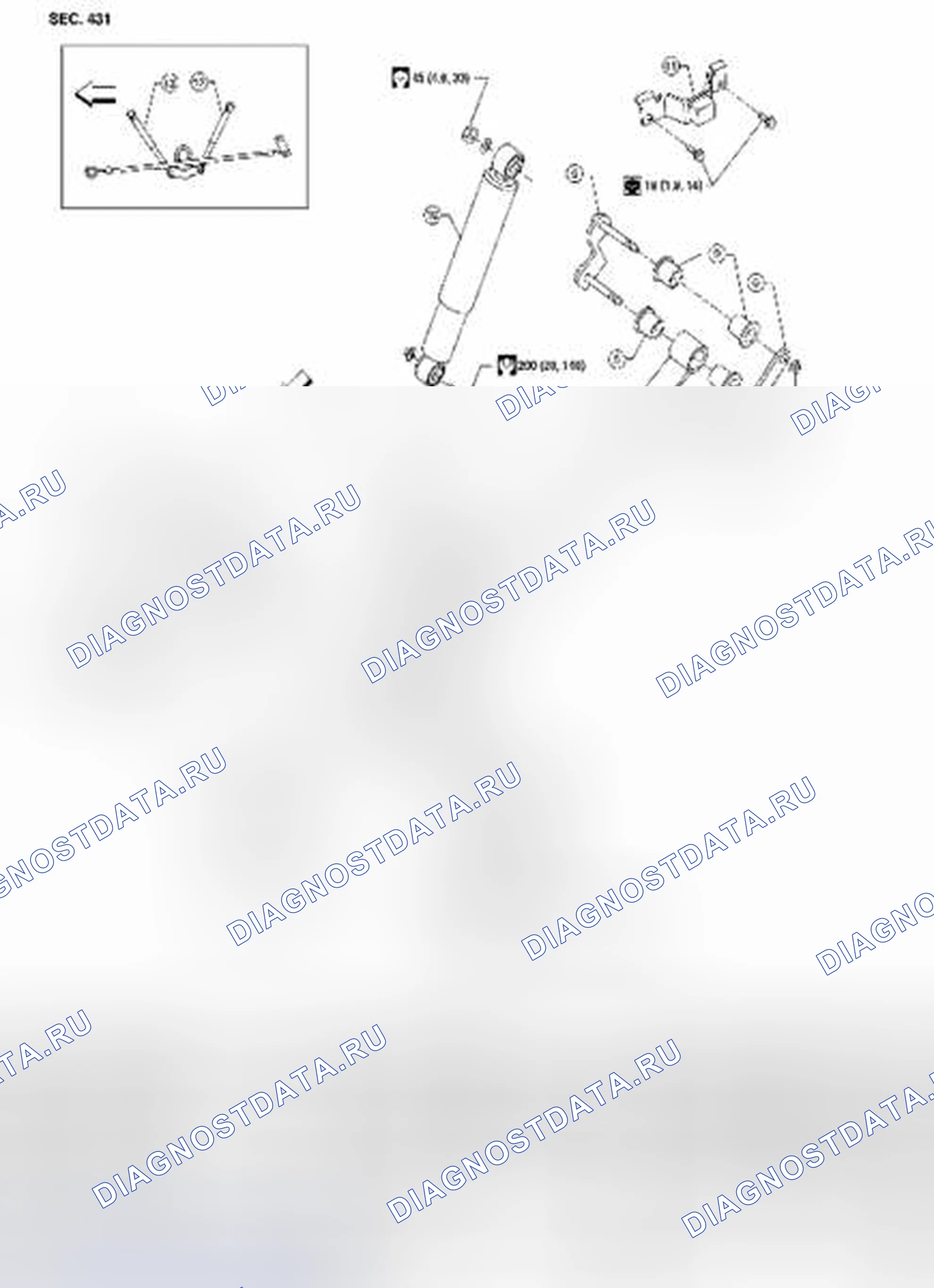 Рис. 7: Листовая рессора: снятие и установка. Suzuki Equator I