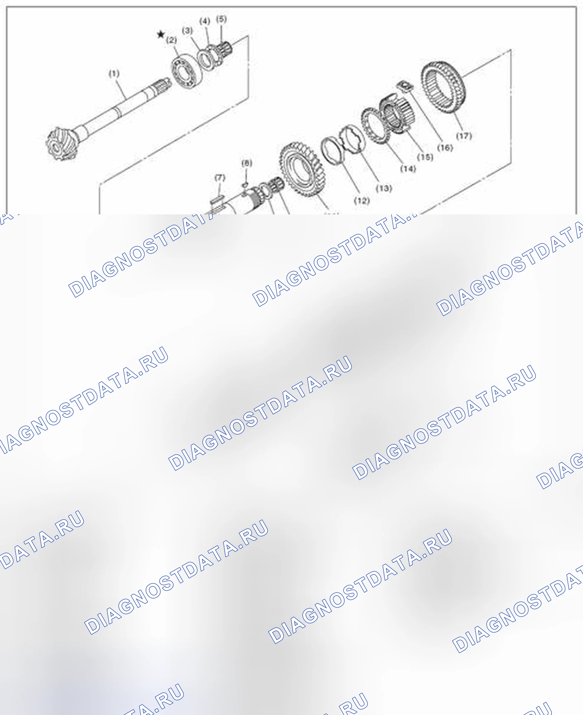 Рис. 131: УЗЕЛ ВЕДУЩЕЙ ШЕСТЕРНИ. Subaru Impreza GK