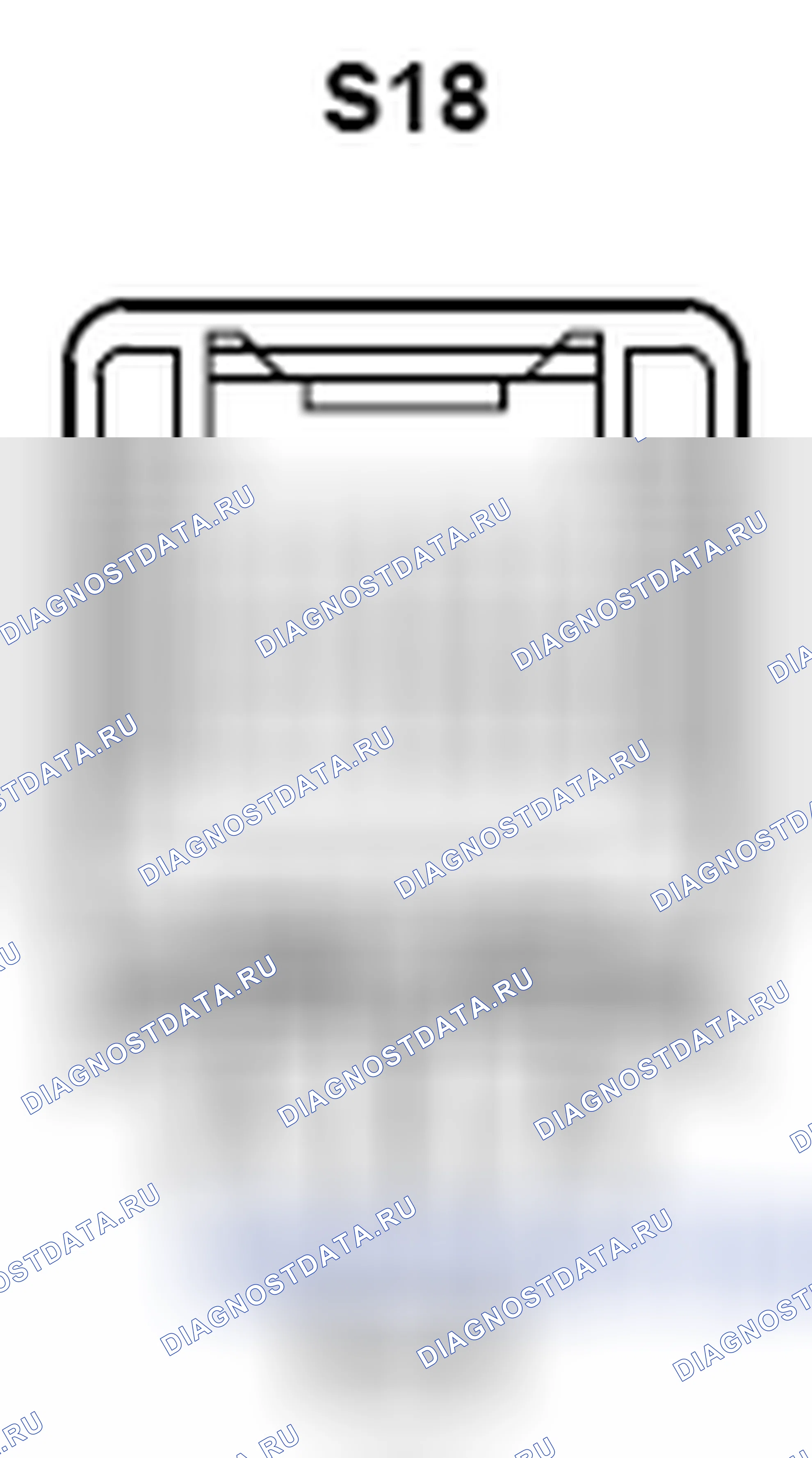 Рис. 1463: Вид разъема с торца (S18). Toyota Camry XV40 рестайлинг