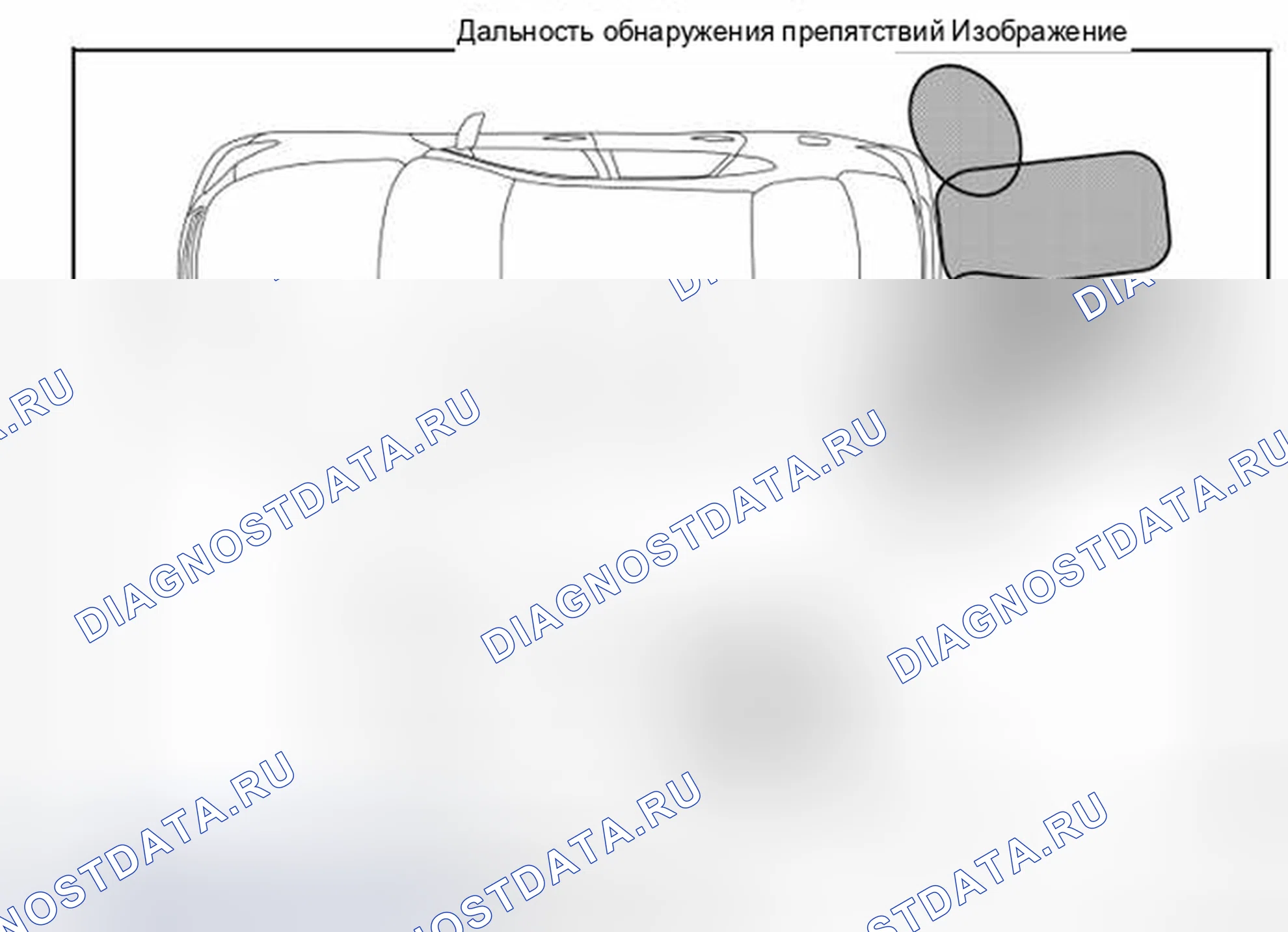 Рис. 91: РАССТОЯНИЕ ОБНАРУЖЕНИЯ ПРЕПЯТСТВИЙ. Infiniti Q70 I рестайлинг