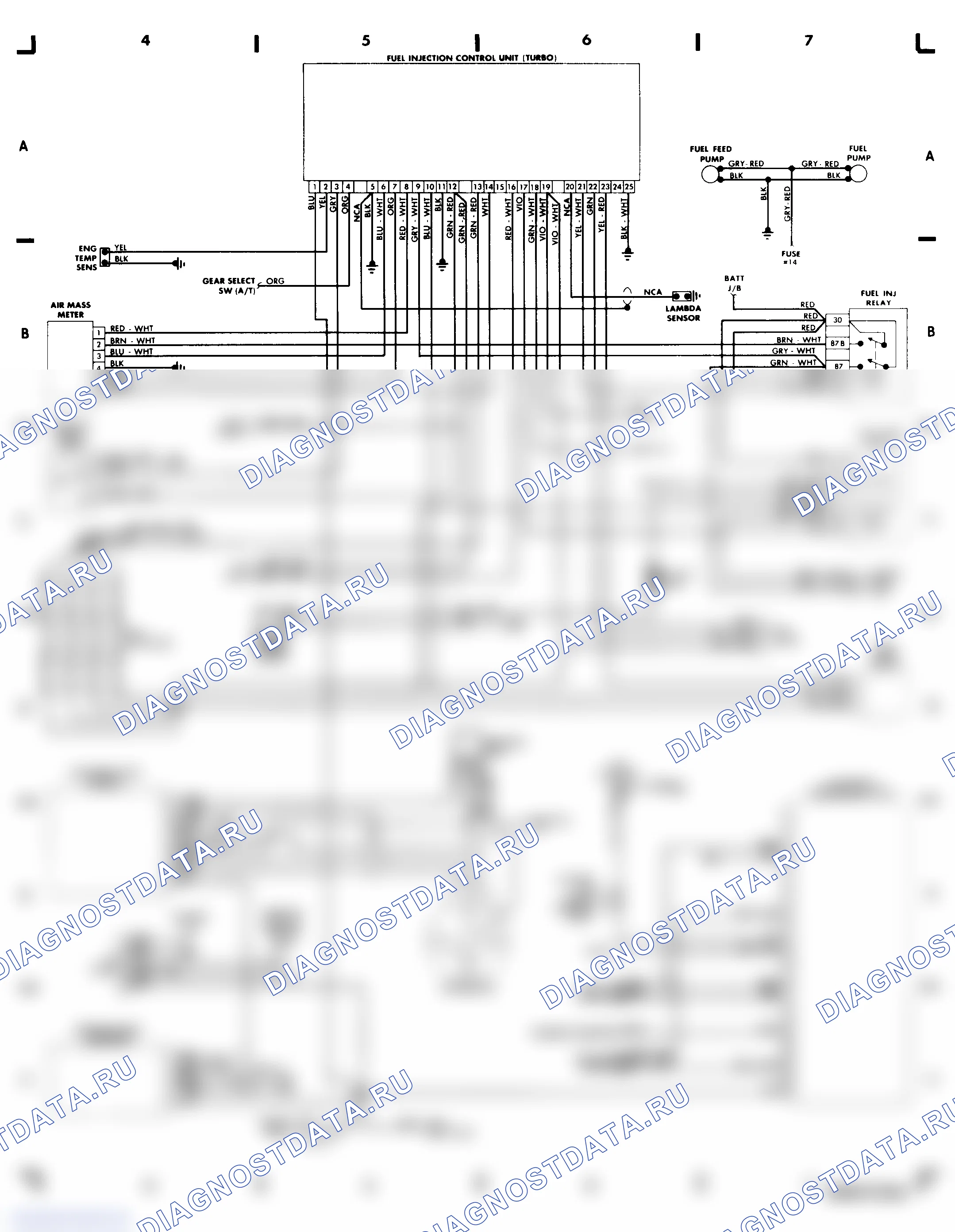 Computer Engine Control (Turbo) (Grid 4-7). Saab 9000 I