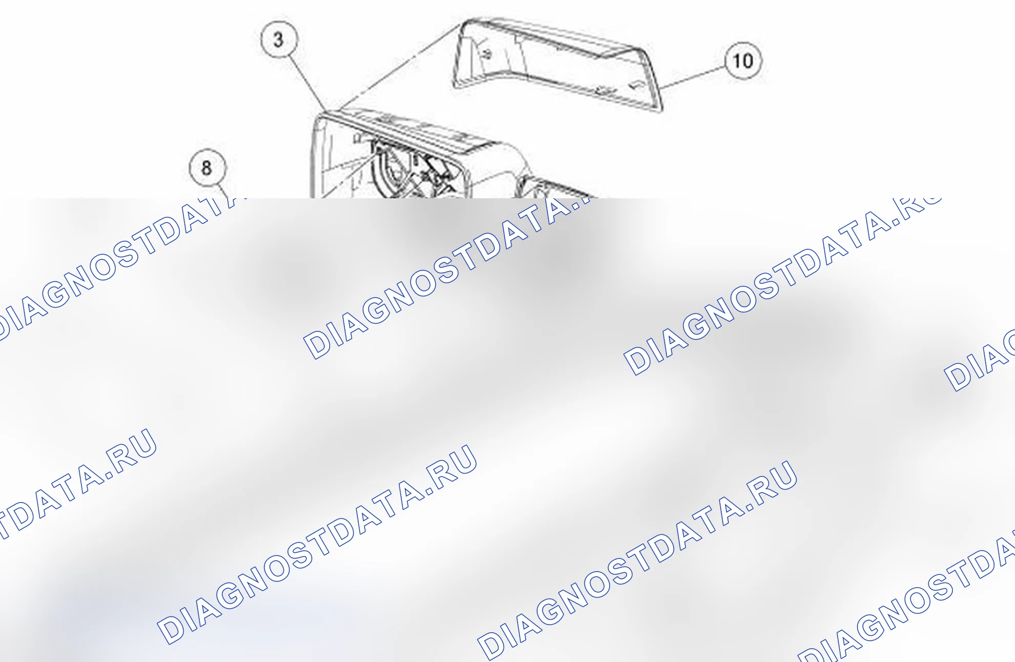 Рис. 24: Наружные зеркала - покомпонентный вид. Ford Explorer IV