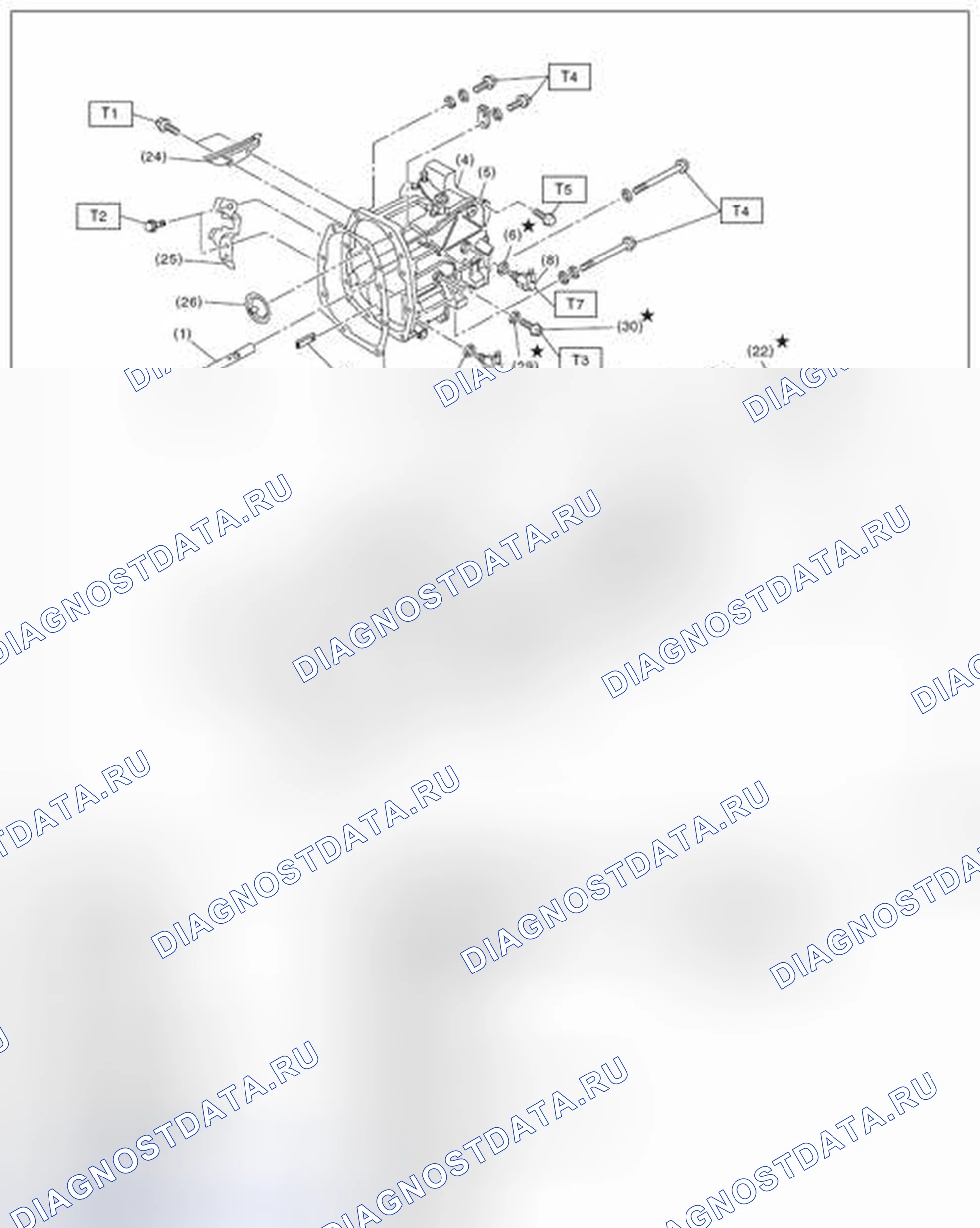 Рис. 25: Раздаточная коробка и удлинитель. Subaru Legacy BM/BR рестайлинг
