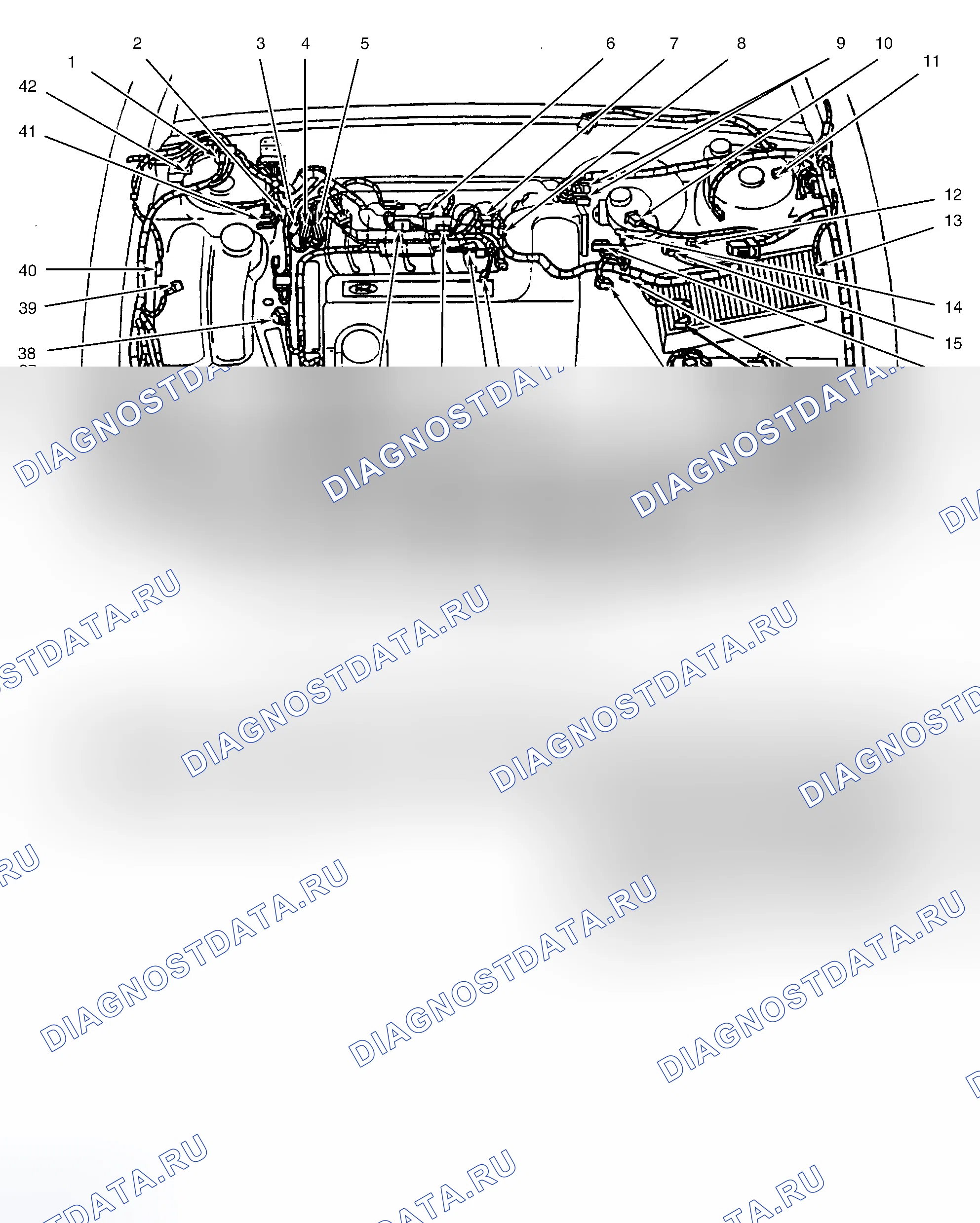 Рис. 2: Моторный отсек (2.5L). Hyundai Palisade I