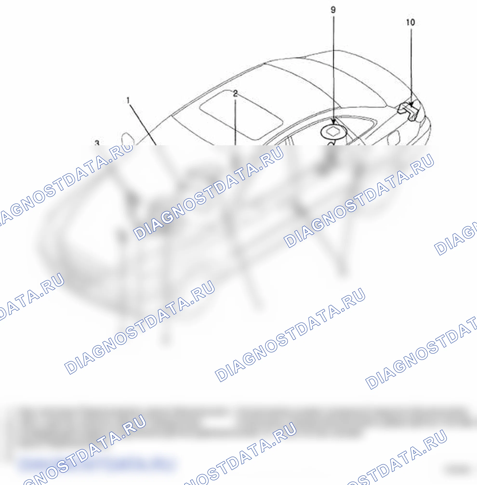 Рис. 1: РАСПОЛОЖЕНИЕ КОМПОНЕНТОВ. Hyundai Azera I