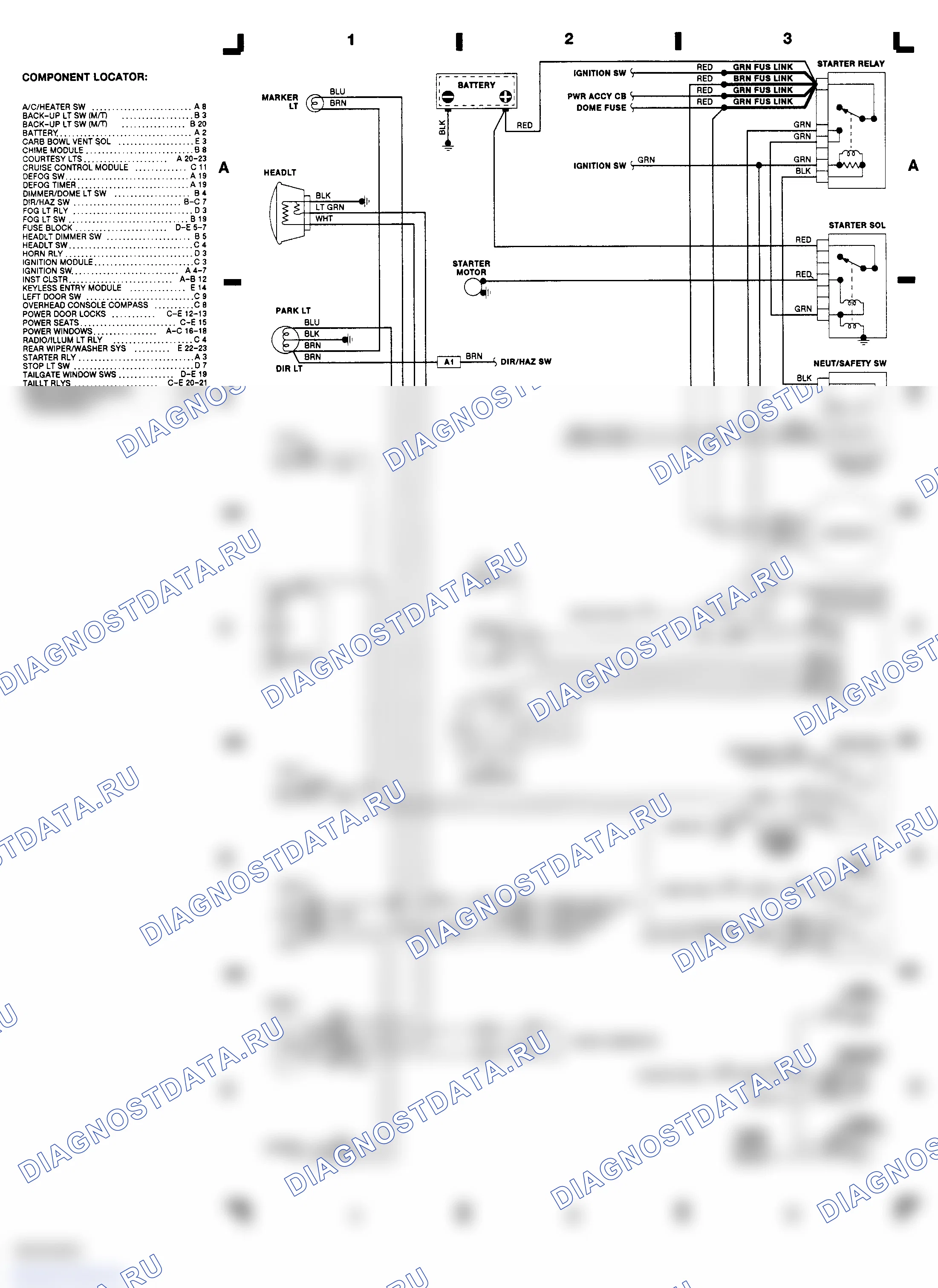 Grand Wagoneer 5.9L Wiring Diagram (Grids A-1 To E-3). Jeep Cherokee II