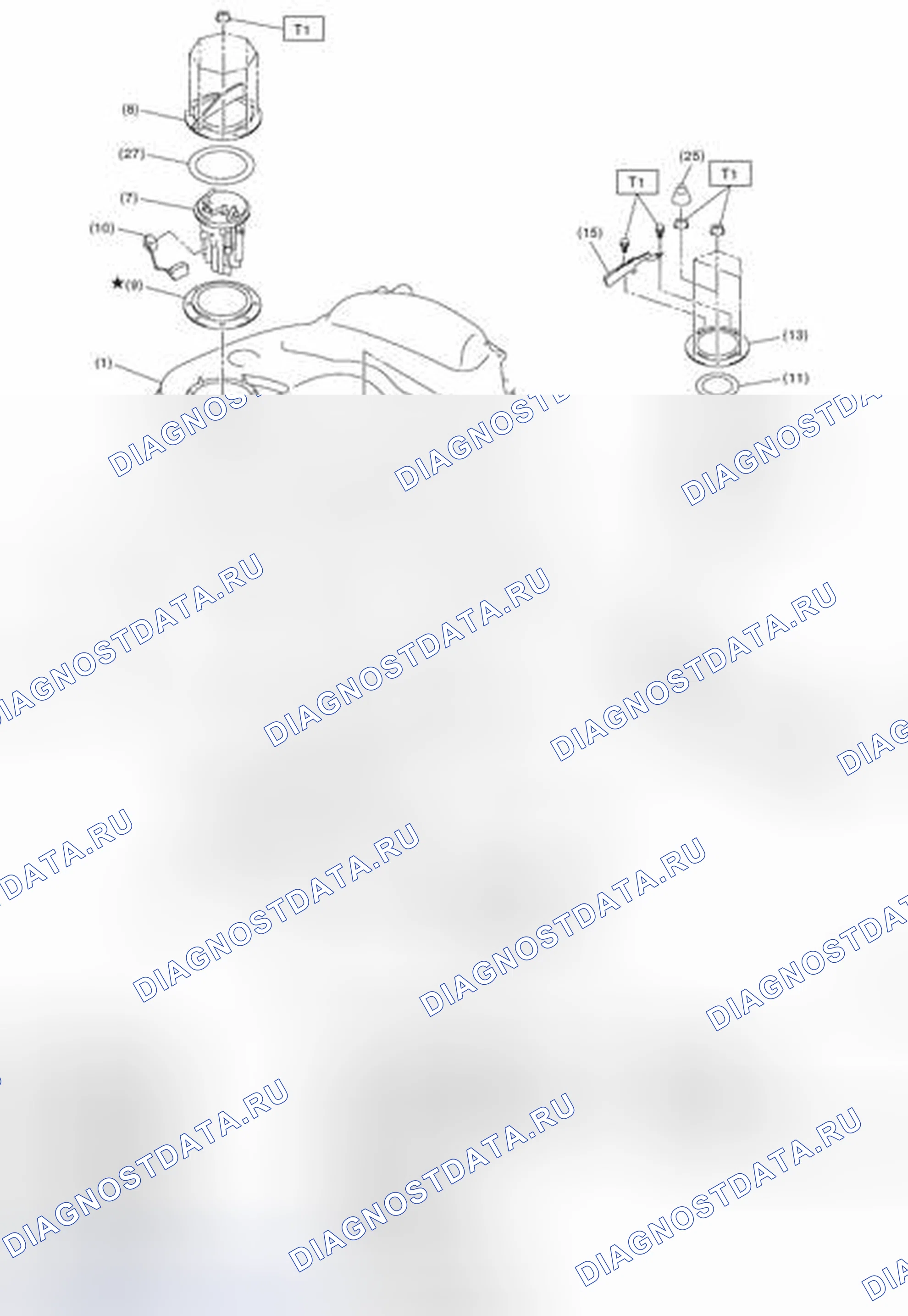 Рис. 251: ТОПЛИВНЫЙ БАК. Subaru Impreza GK