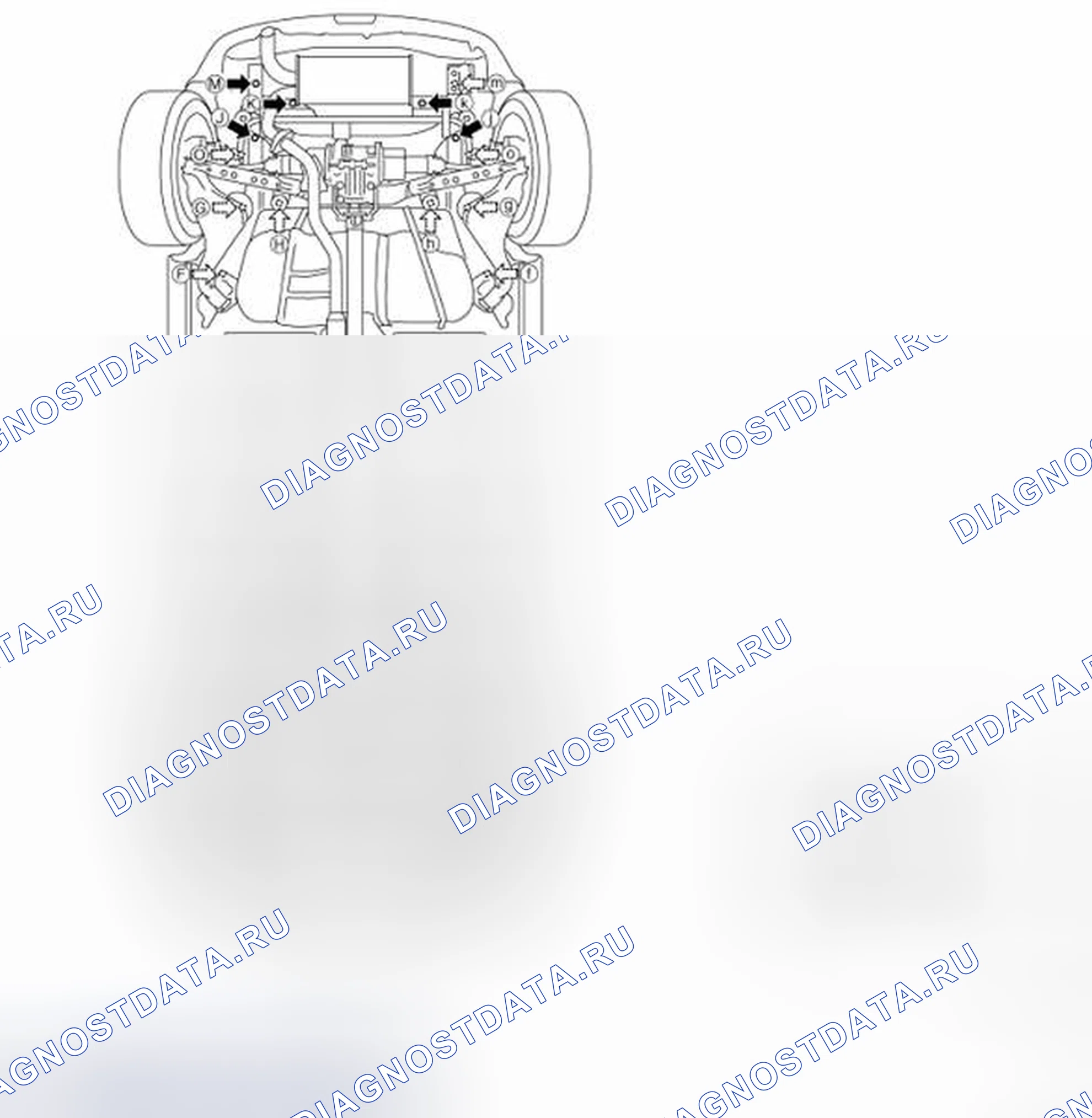 Рис. 216: ТОЧКИ ИЗМЕРЕНИЯ. BMW 4 серия F32/F33 рестайлинг