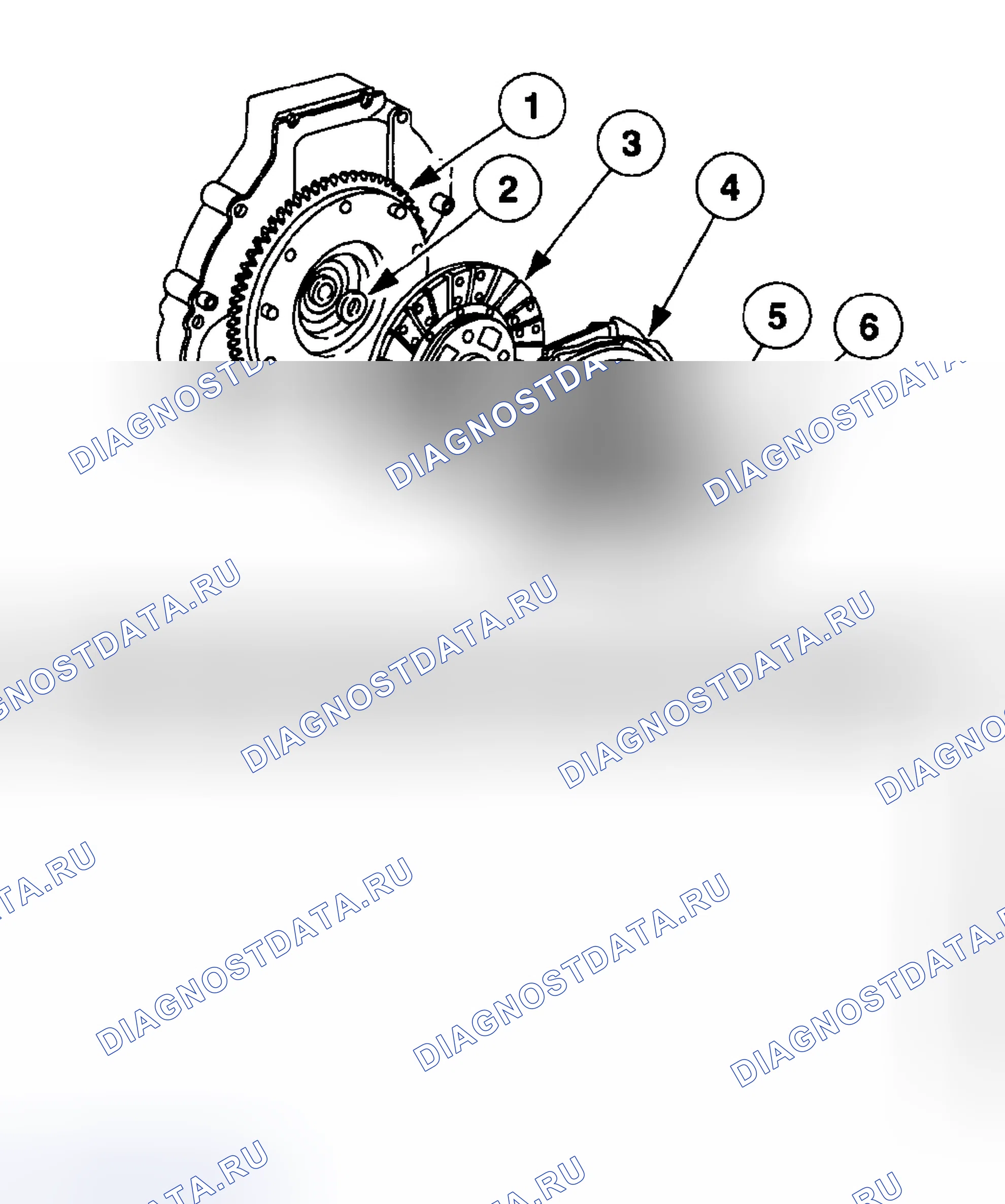 Рис. 1: СЦЕПЛЕНИЕ. Ford Pickup F250 Super Duty I
