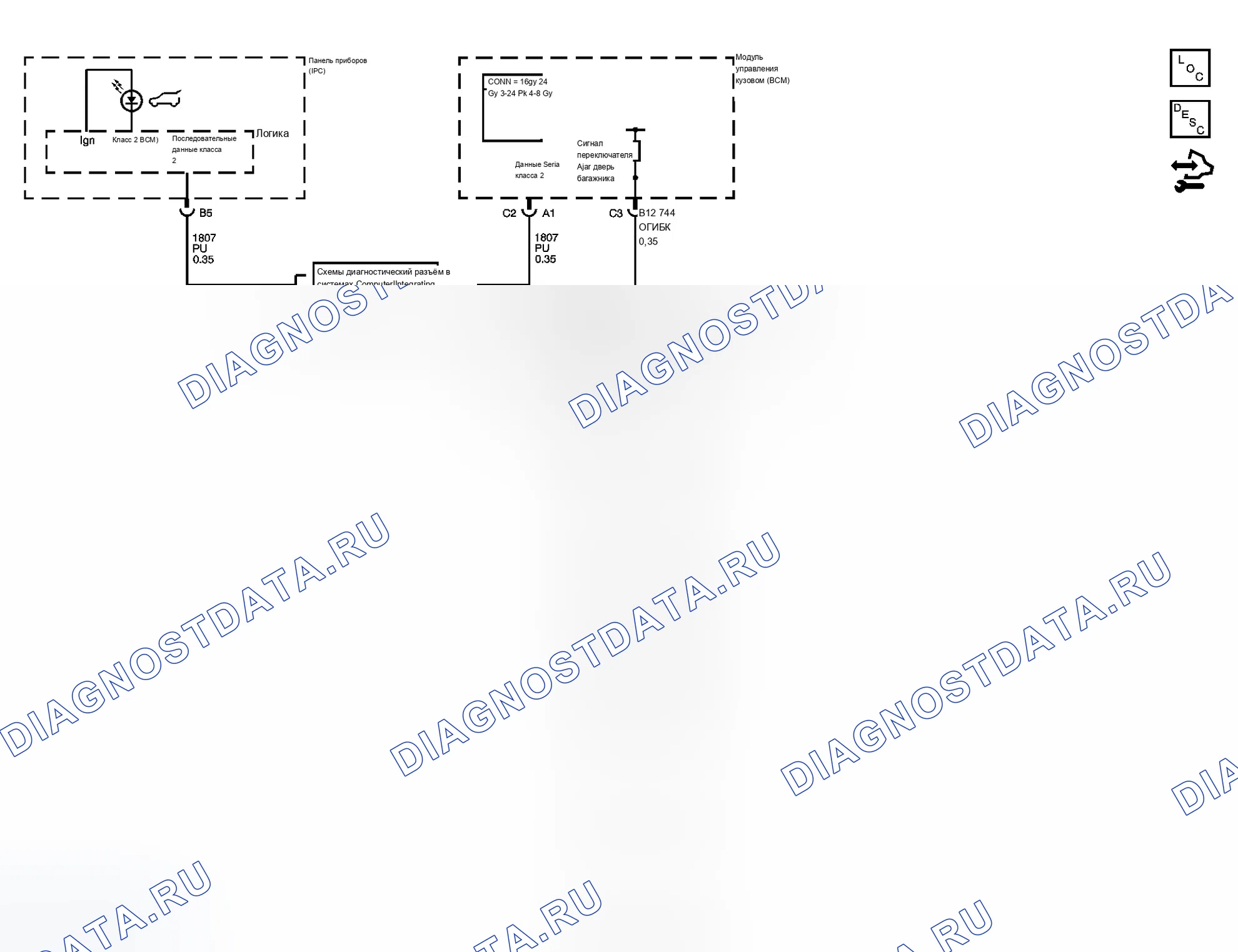 Рис. 3: Схема задней части кузова. Chevrolet Equinox I