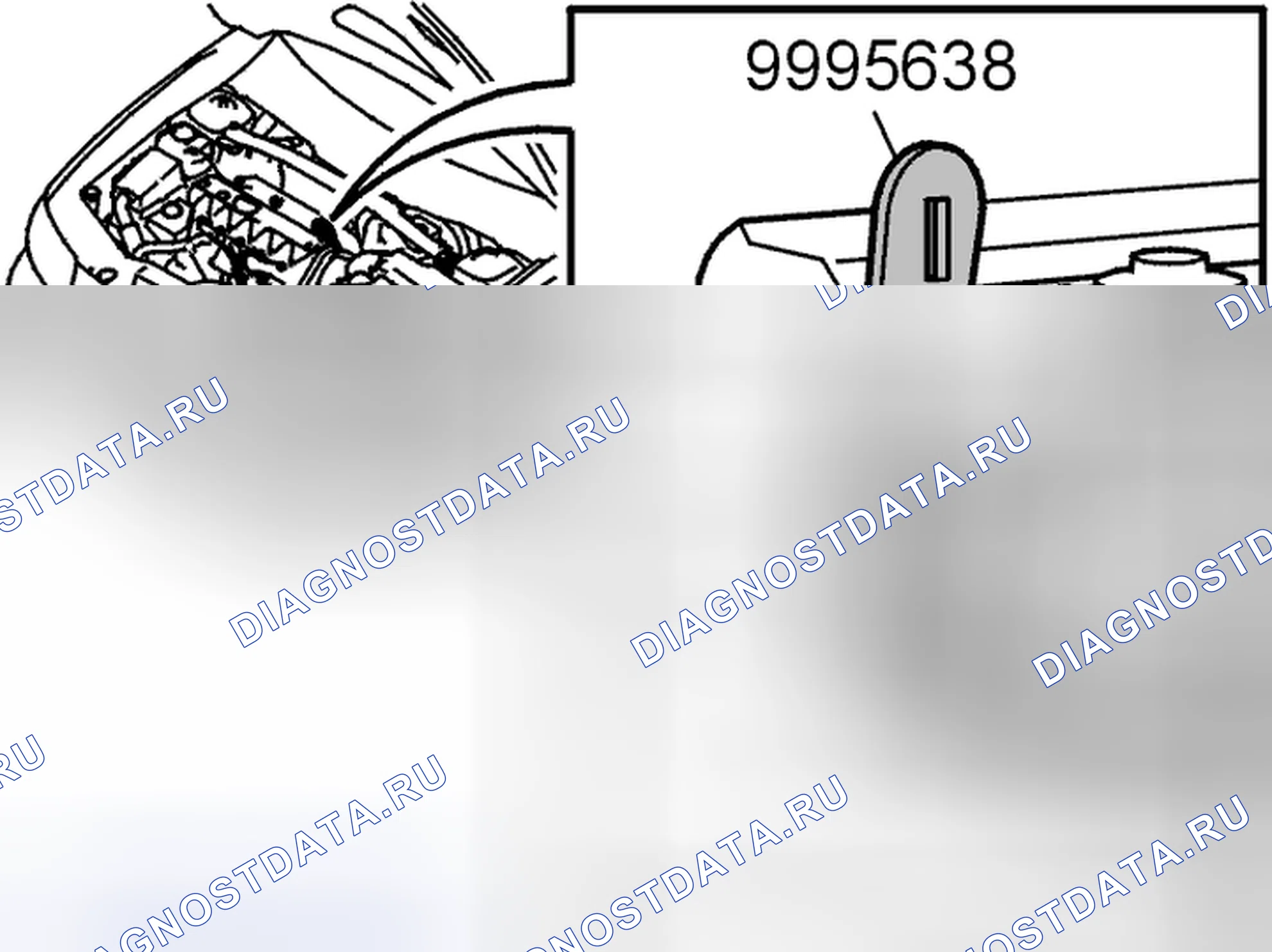 Рис. 634: Установка подъемной балки и подъемного крюка на двигатель. Volvo C70 I