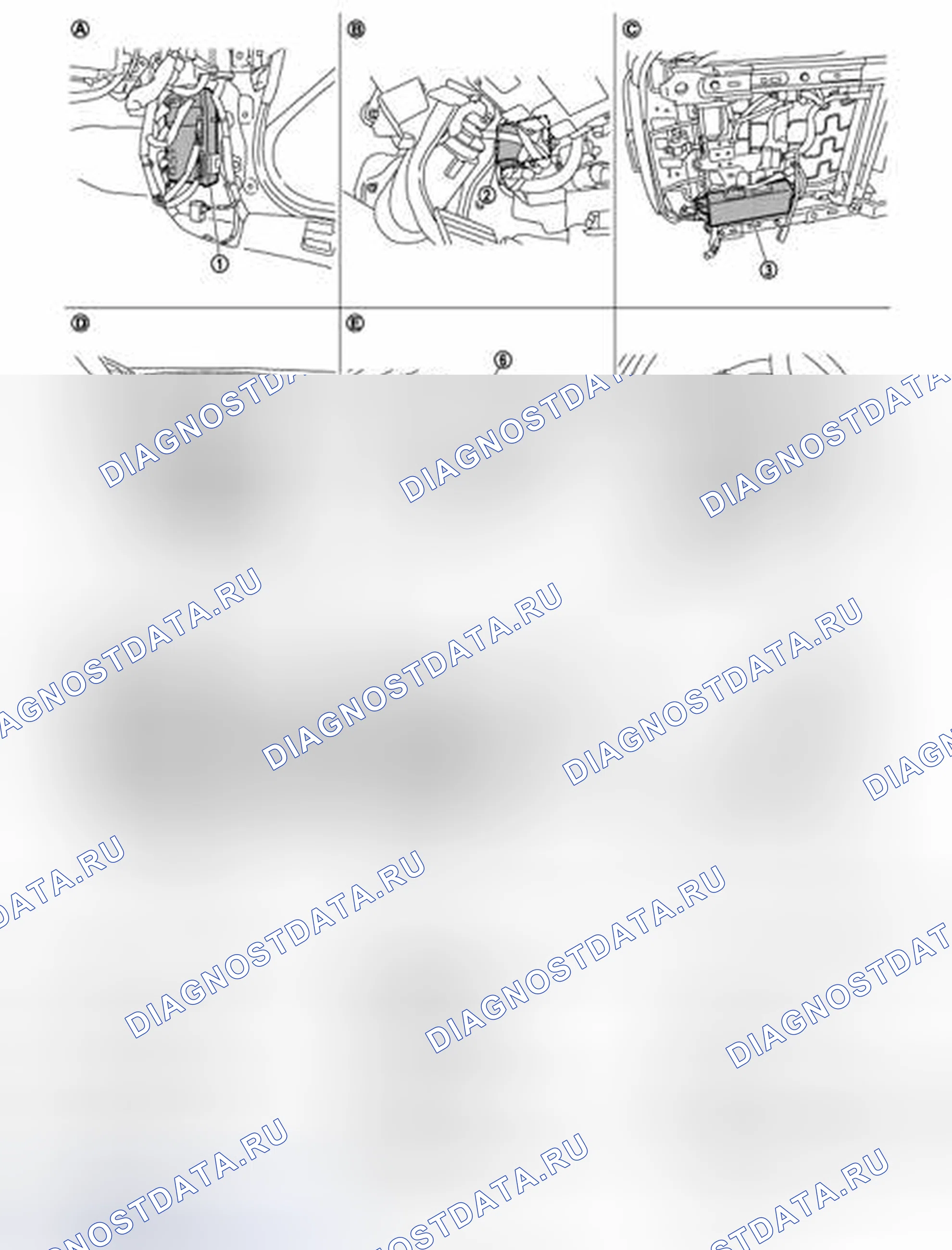 Рис. 23: ФУНКЦИЯ ПАМЯТИ: Расположение компонентов. Infiniti G35 IV