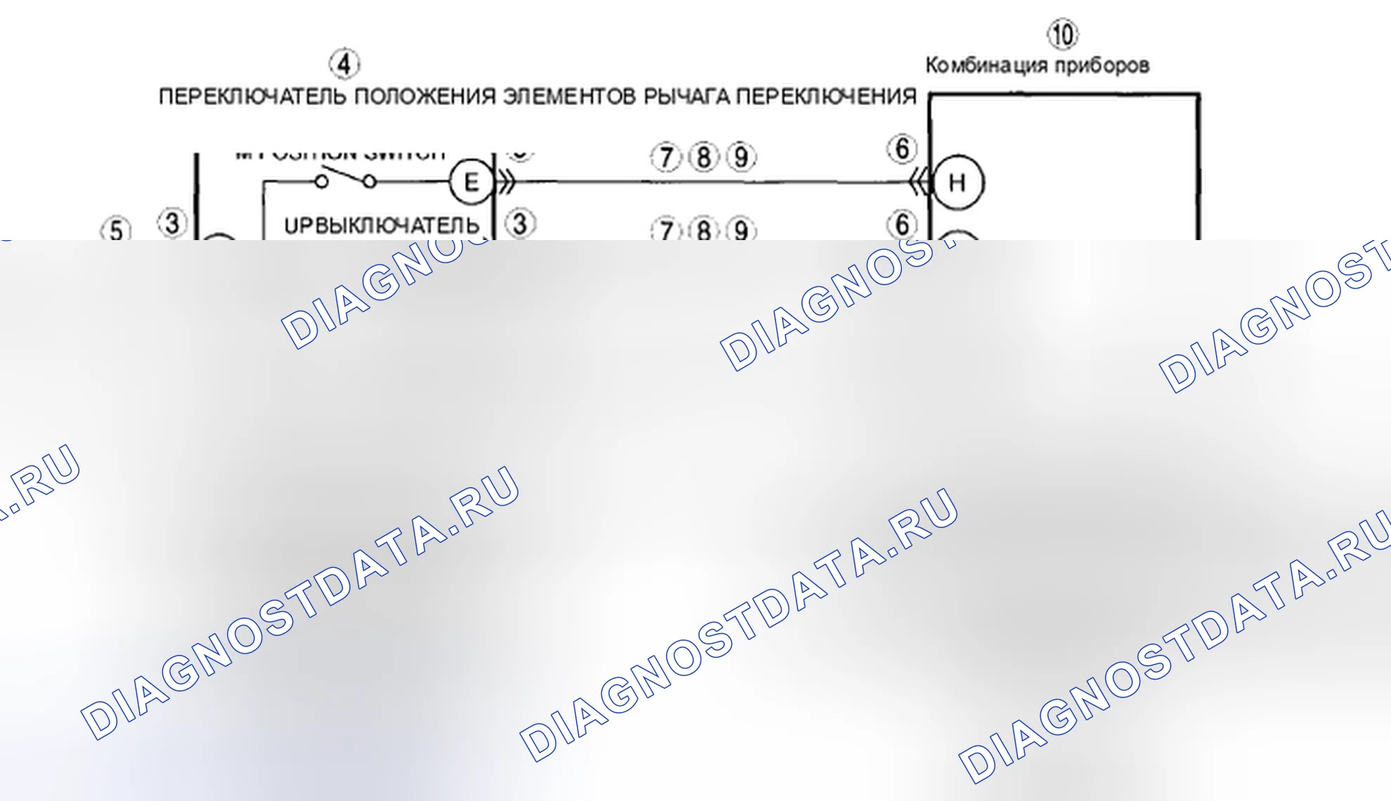 Рис. 1077: ОШИБКА СИГНАЛА ПЕРЕКЛЮЧАТЕЛЯ ПОЛОЖЕНИЯ расшифровка кода ошибки P0819-00: M / ВВЕРХ / ВНИЗ. Mazda CX-5 I