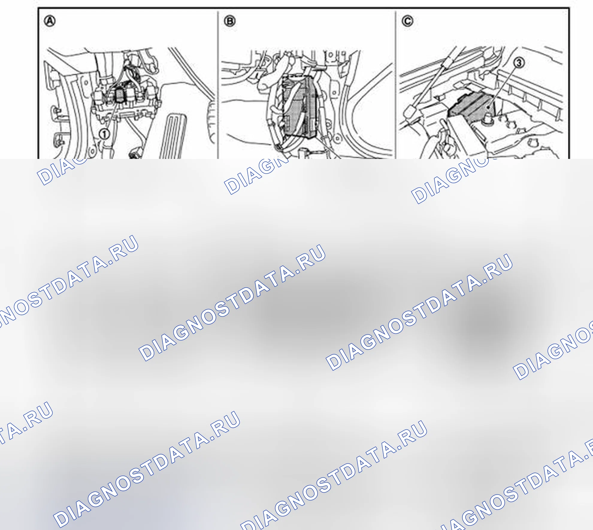 Рис. 10: Расположение компонентов. Infiniti FX35 II рестайлинг