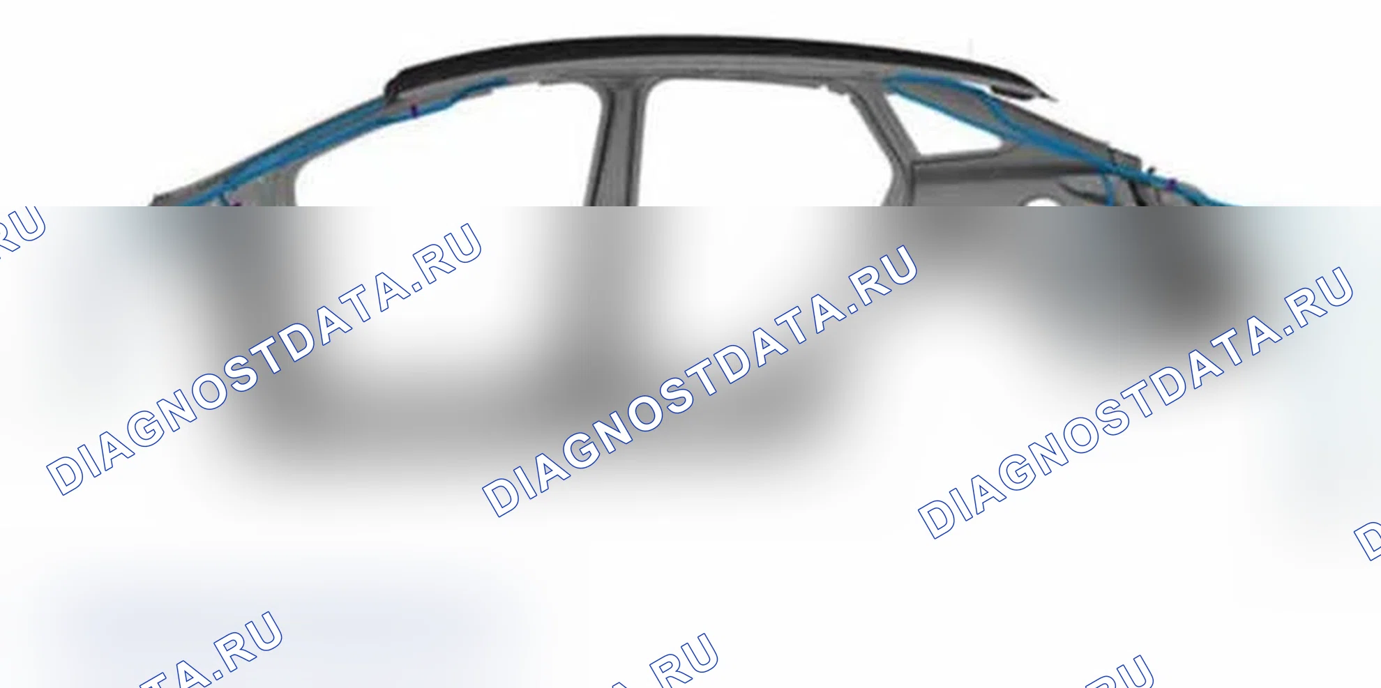 Рис. 21: 4-дверь трассы дренажного шланга. Ford Focus III