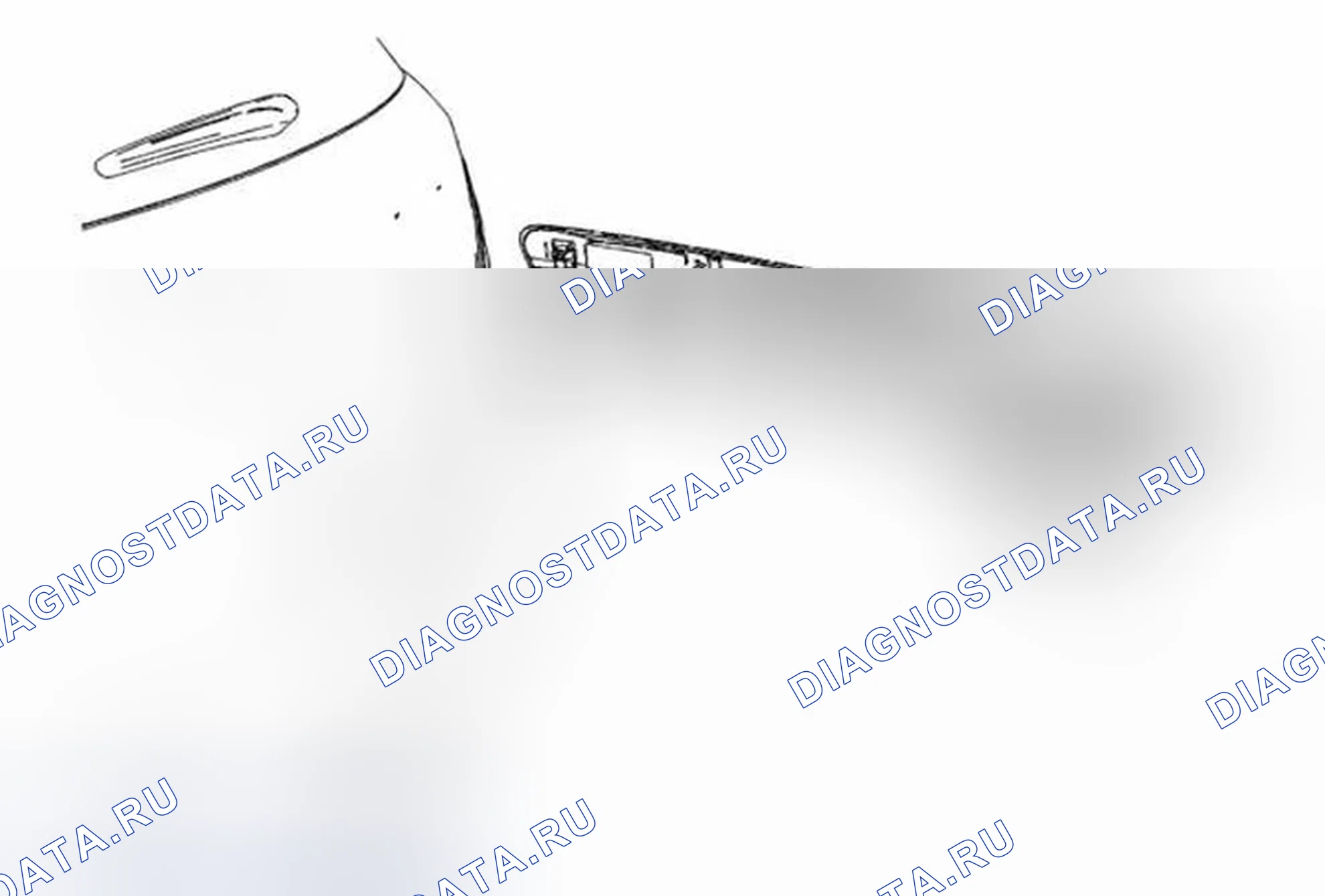 Рис. 45: Замена жгута проводов лампы заднего номерного знака. Buick Encore I