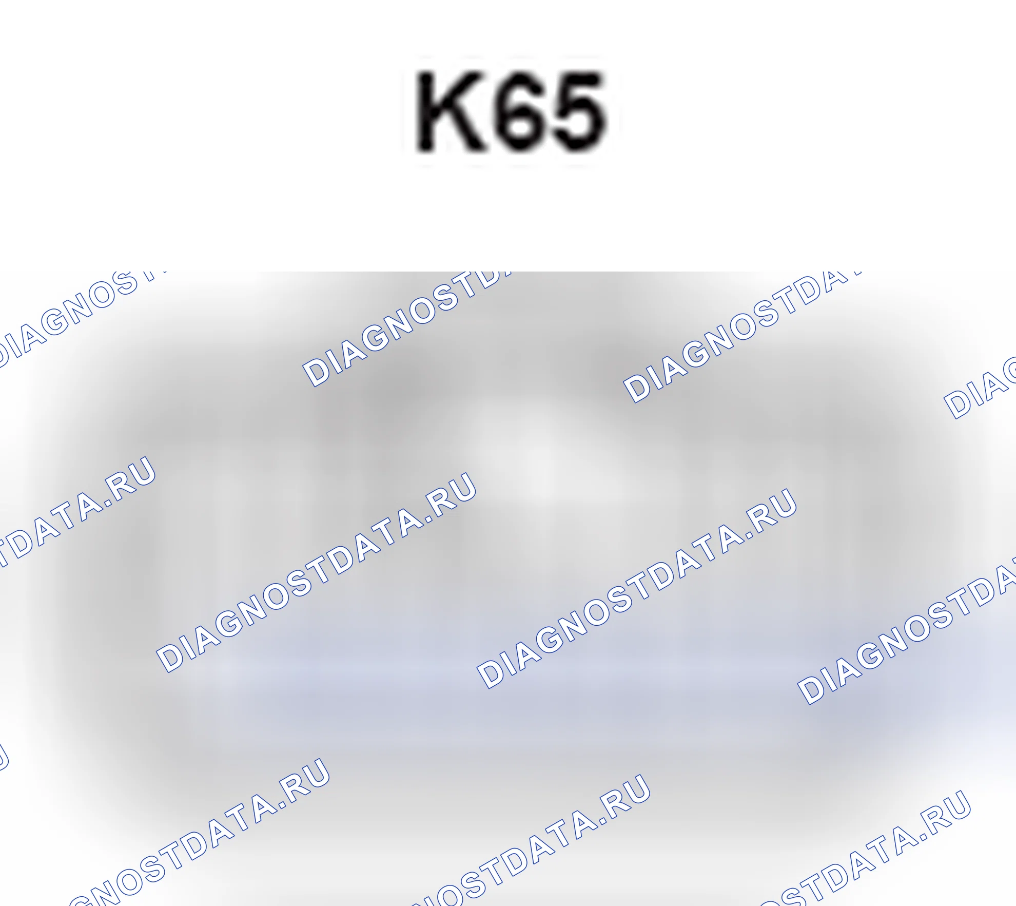 Рис. 420: Вид с торца разъема контроллера телевизионной камеры (K65). Lexus GS III