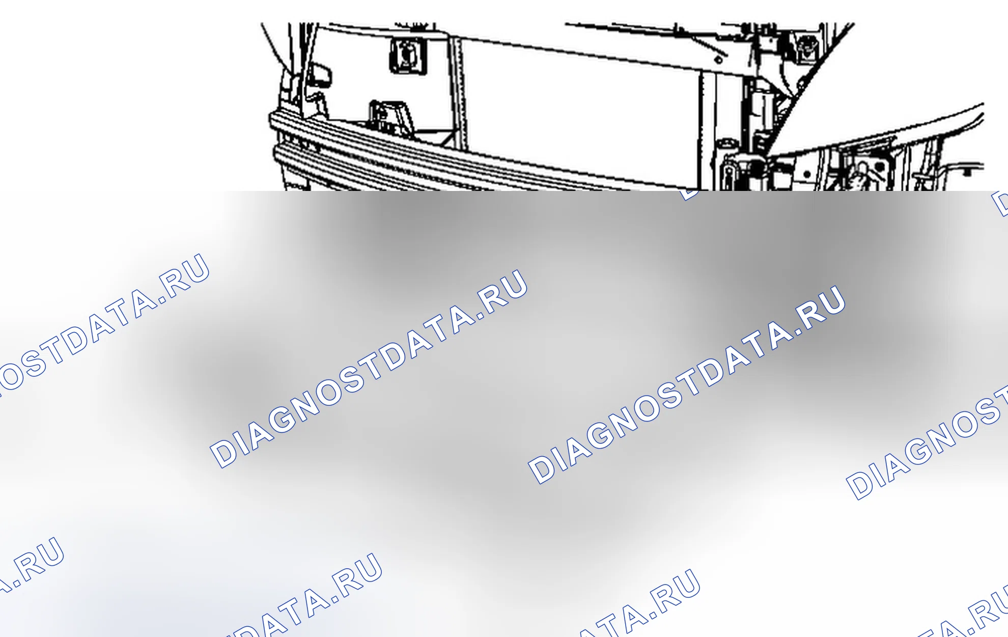 Рис. 11: Замена открывающейся крышки переднего бампера. Chevrolet Spark M300