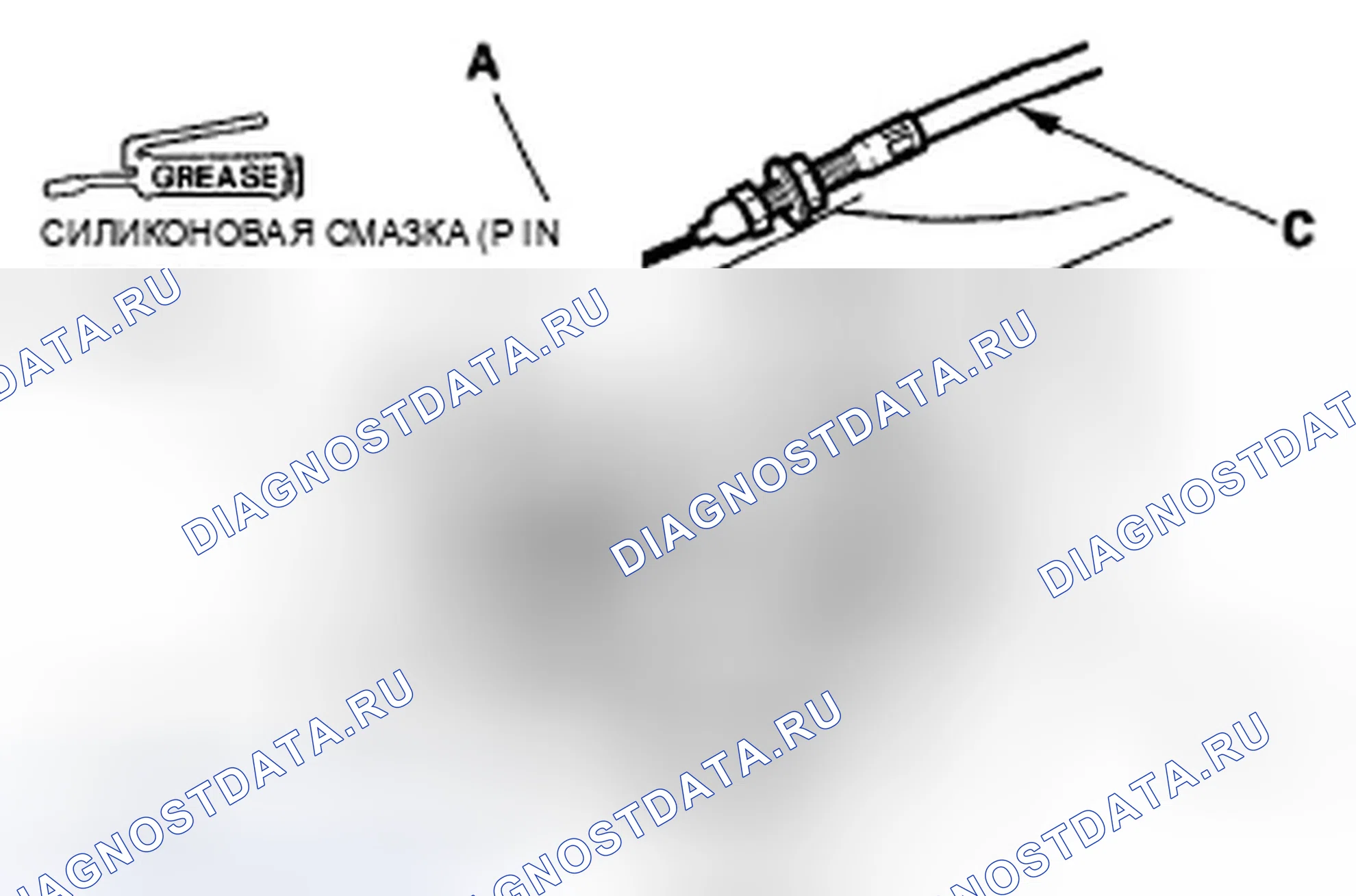Рис. 8: Демонтаж/монтаж кабеля дроссельной заслонки. Acura TSX I