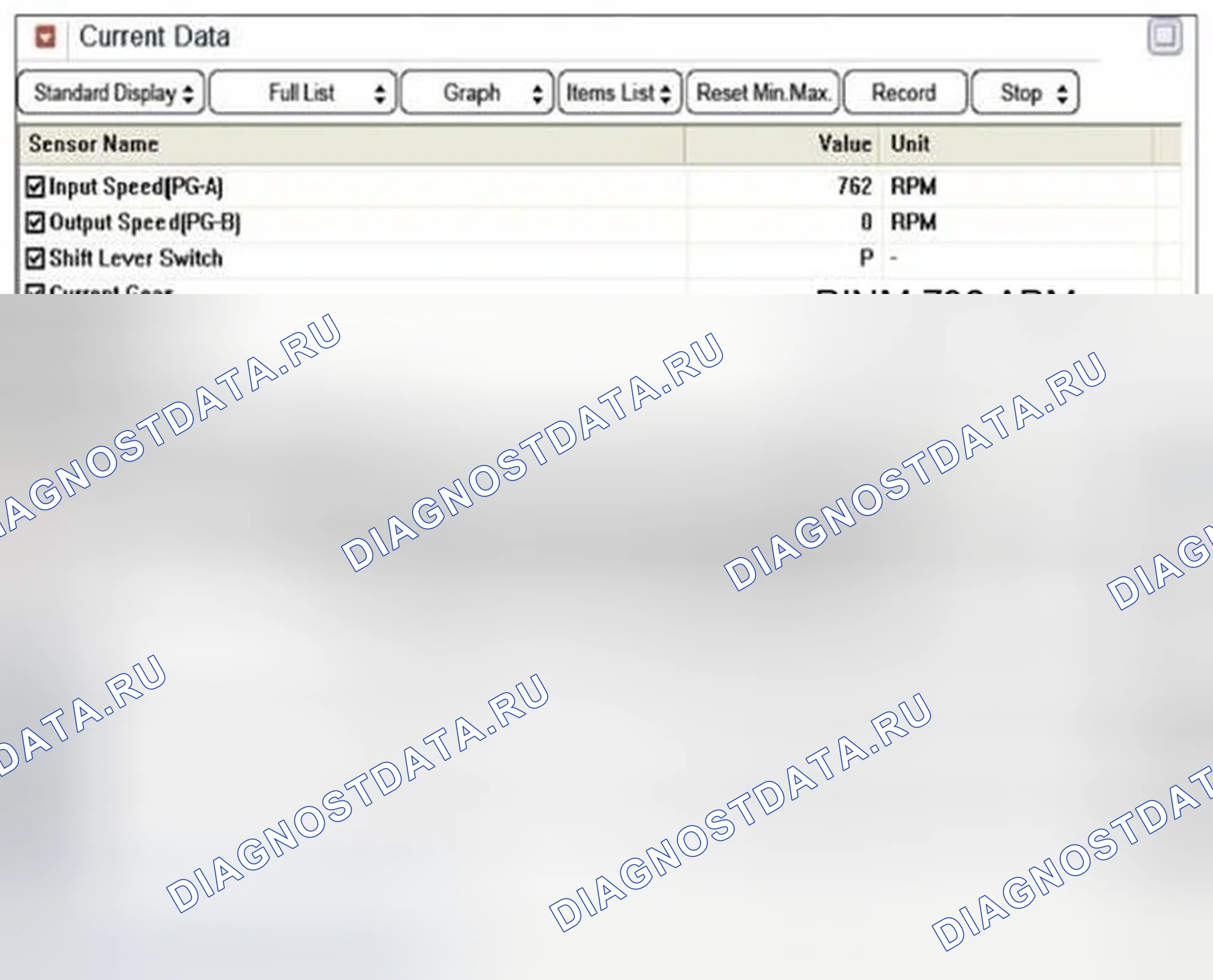 Рис. 172: Мониторинг данных GDS. Hyundai Azera II