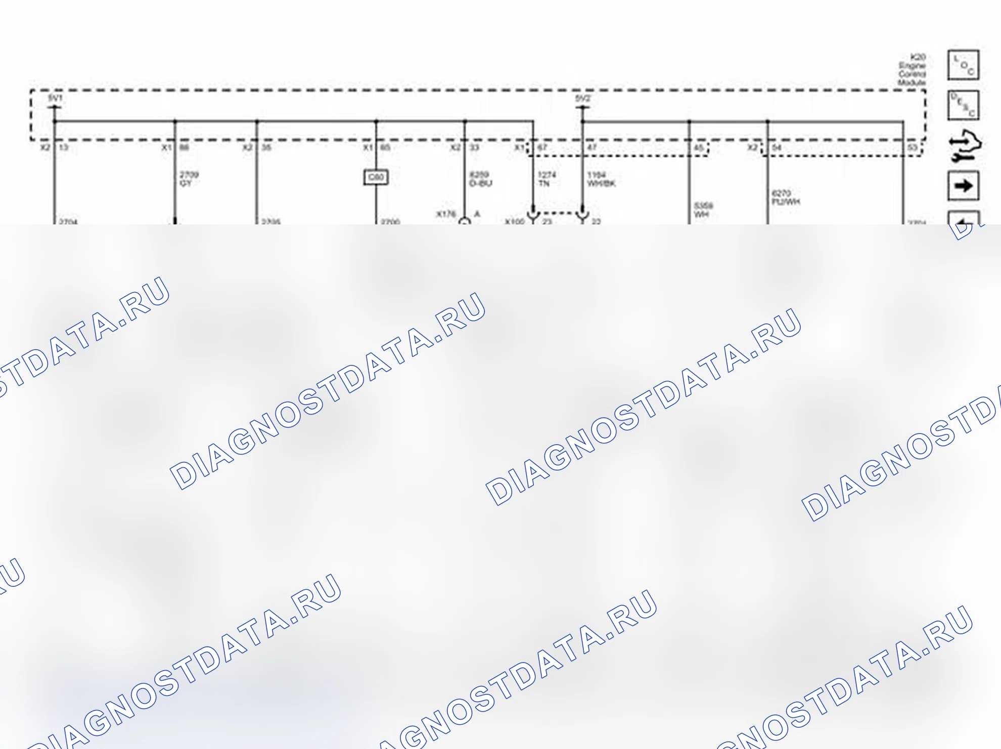 Рис. 2: Шина 5V1, 5V2 и низкого опорного уровня. Chevrolet Express G1500 