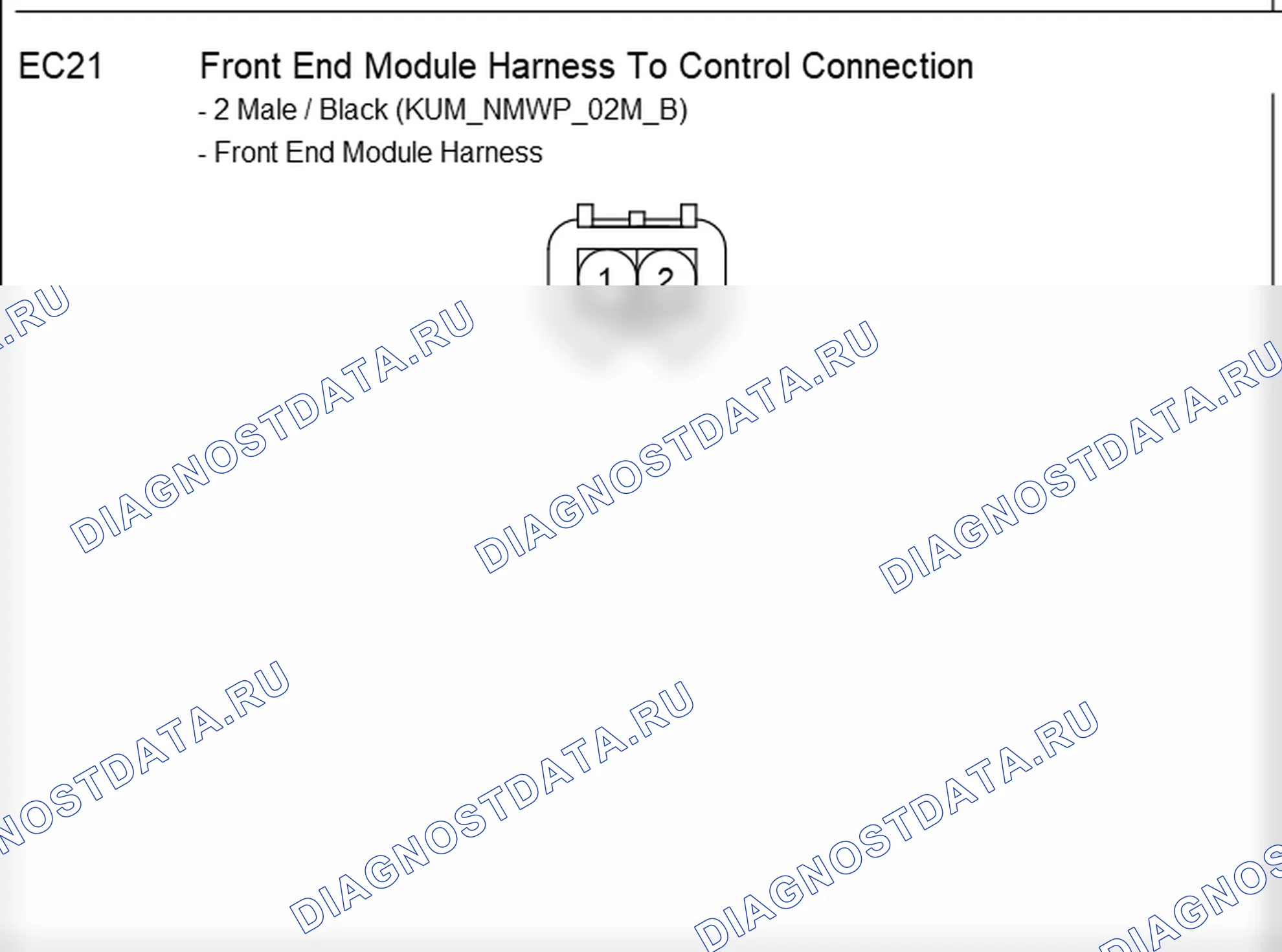 Распиновка разъёма EC21 — harness connection. Hyundai ix35 EL