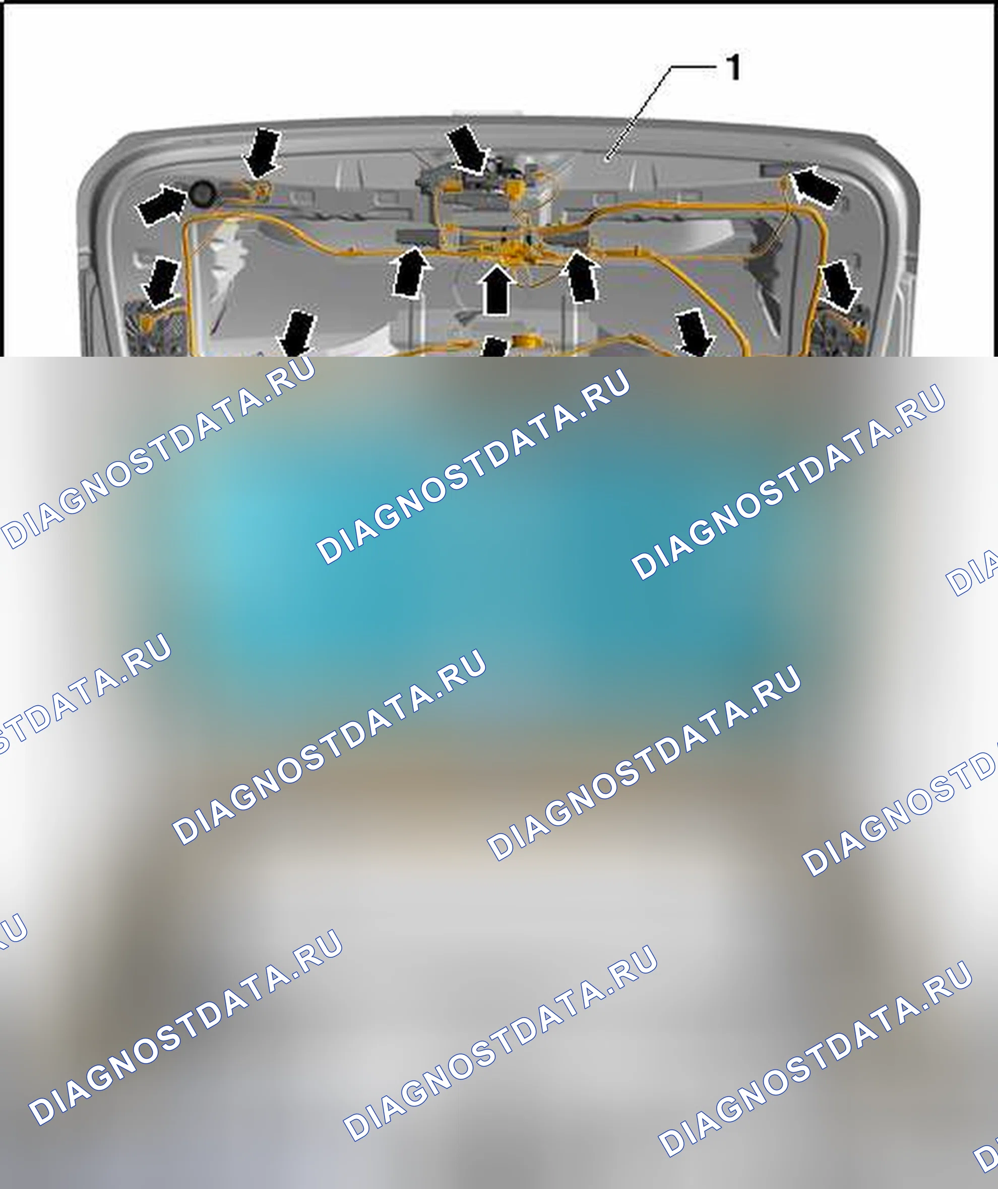Рис. 56: ЗАДНЯЯ КРЫШКА. Volkswagen Touareg II