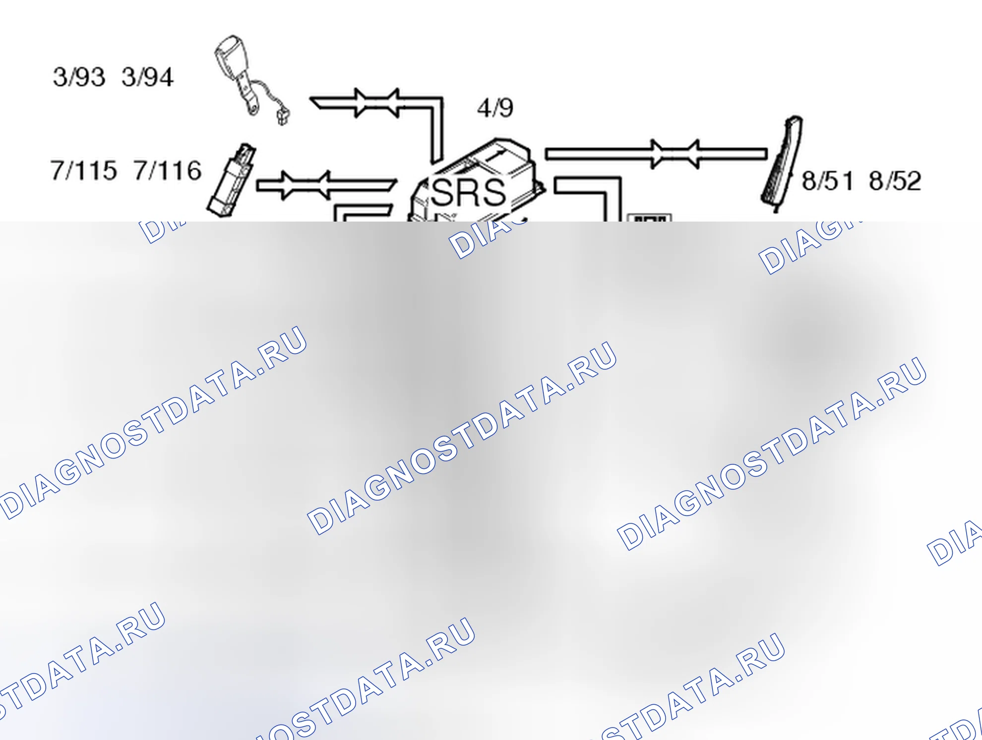 Рис. 401: Проверка системы SRS. Volvo S60 I