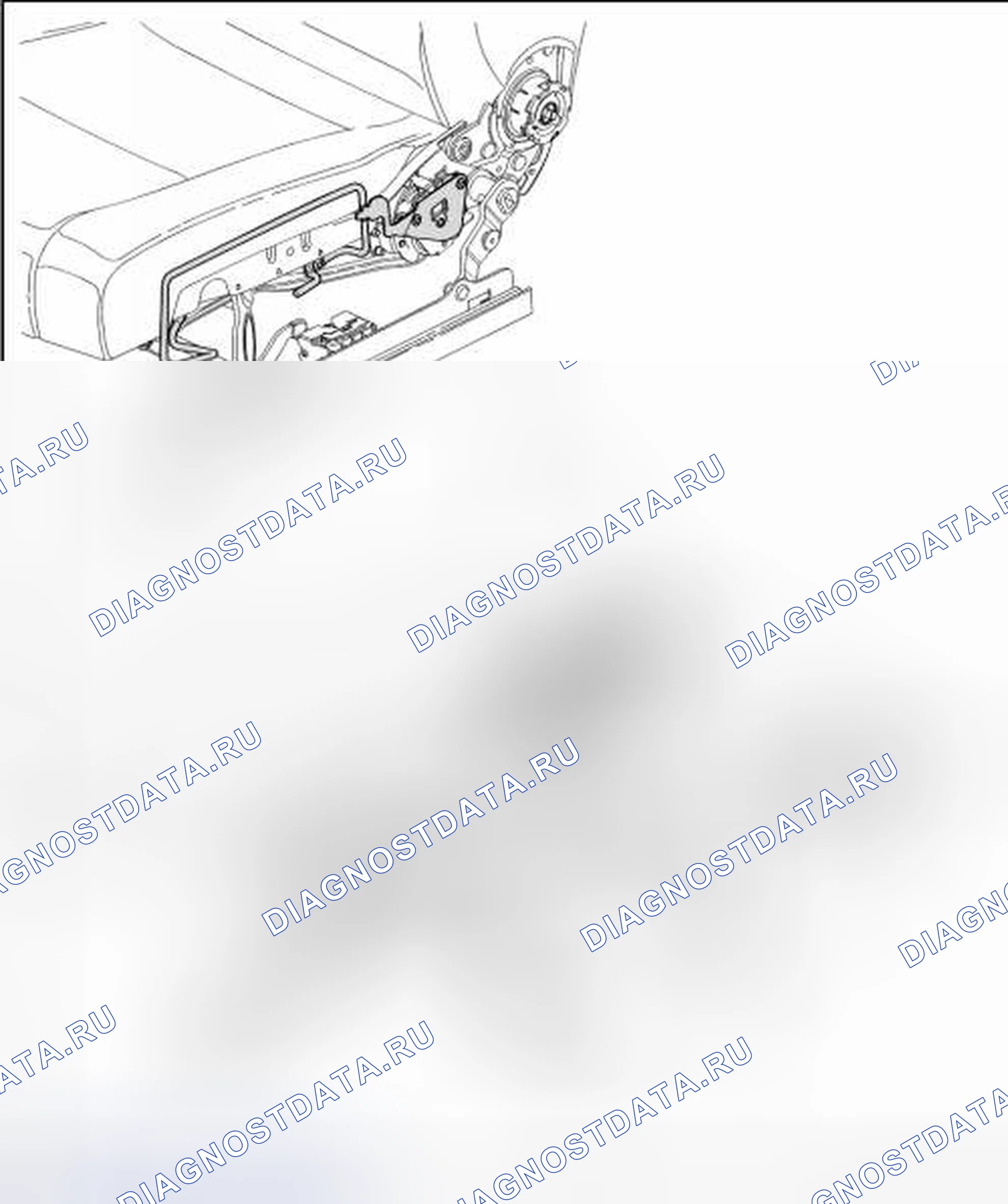 Рис. 94: ОПОРА ПЕРЕДНЕГО СИДЕНЬЯ И РЫЧАГ УПРАВЛЕНИЯ. Volkswagen Golf Mk7