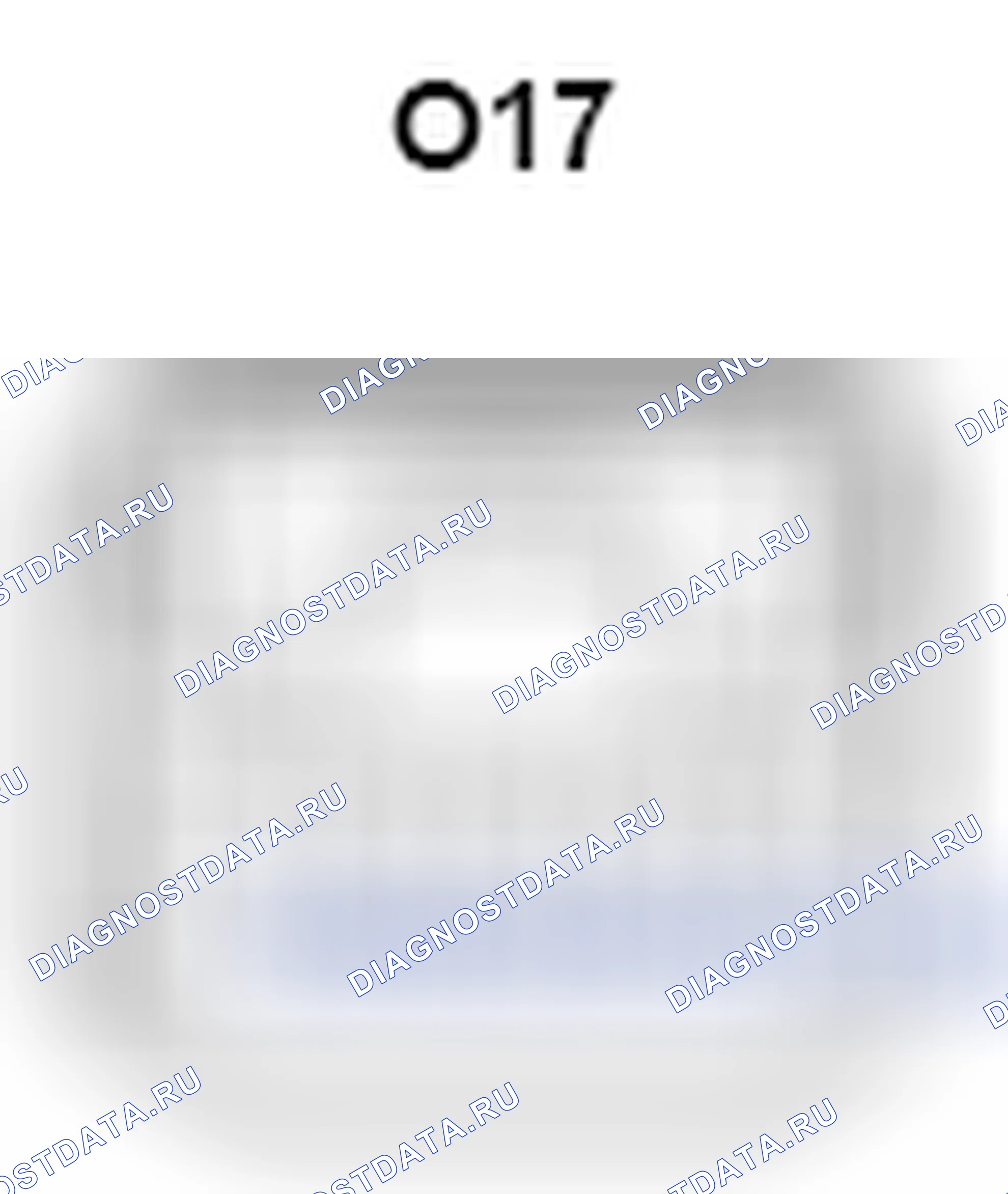 Рис. 1433: Вид с торца разъема приемника управления дверью (O17). Toyota Camry XV40 рестайлинг
