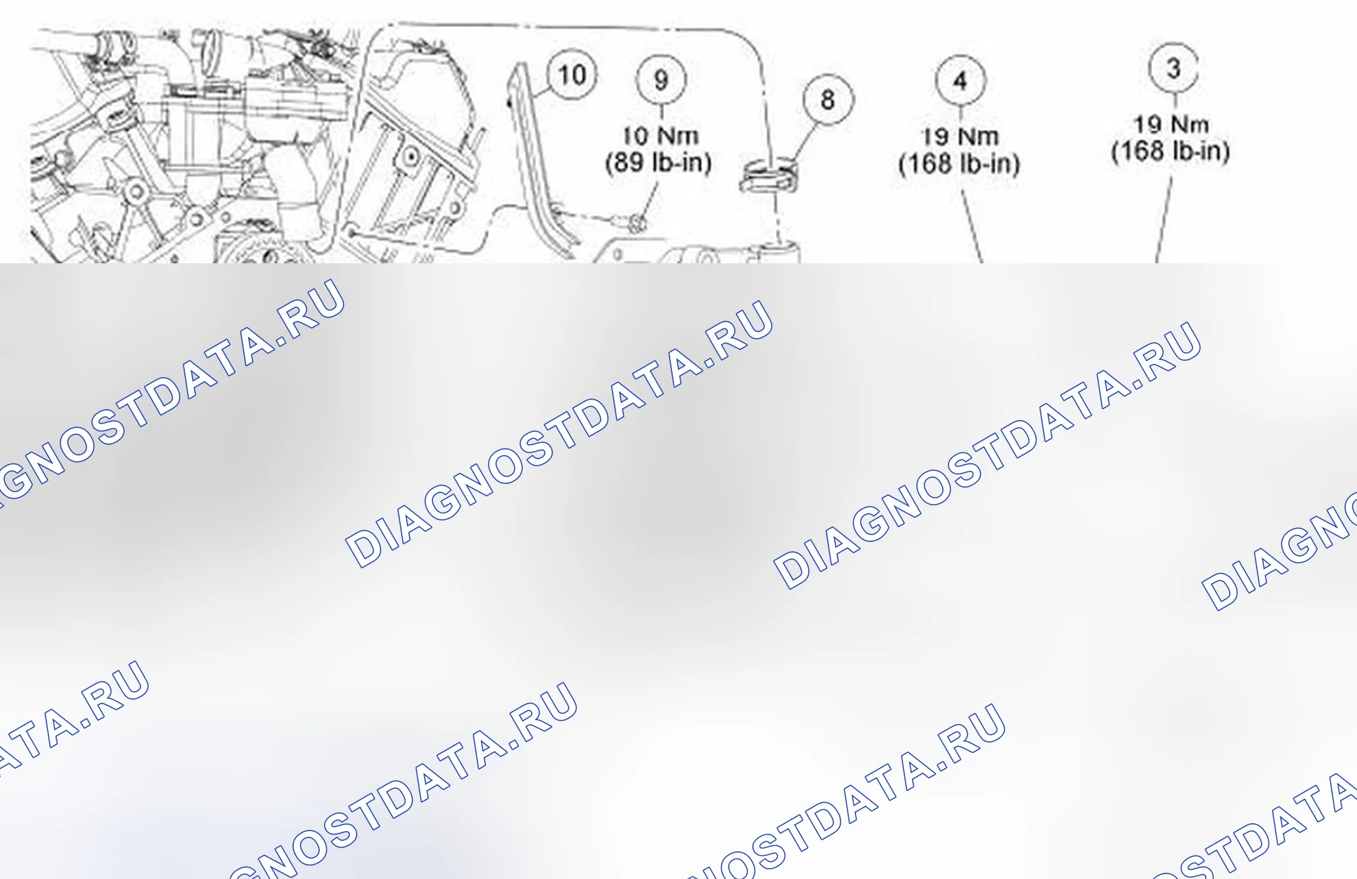 Рис. 409: Передняя крышка двигателя. Ford Ranger II рестайлинг