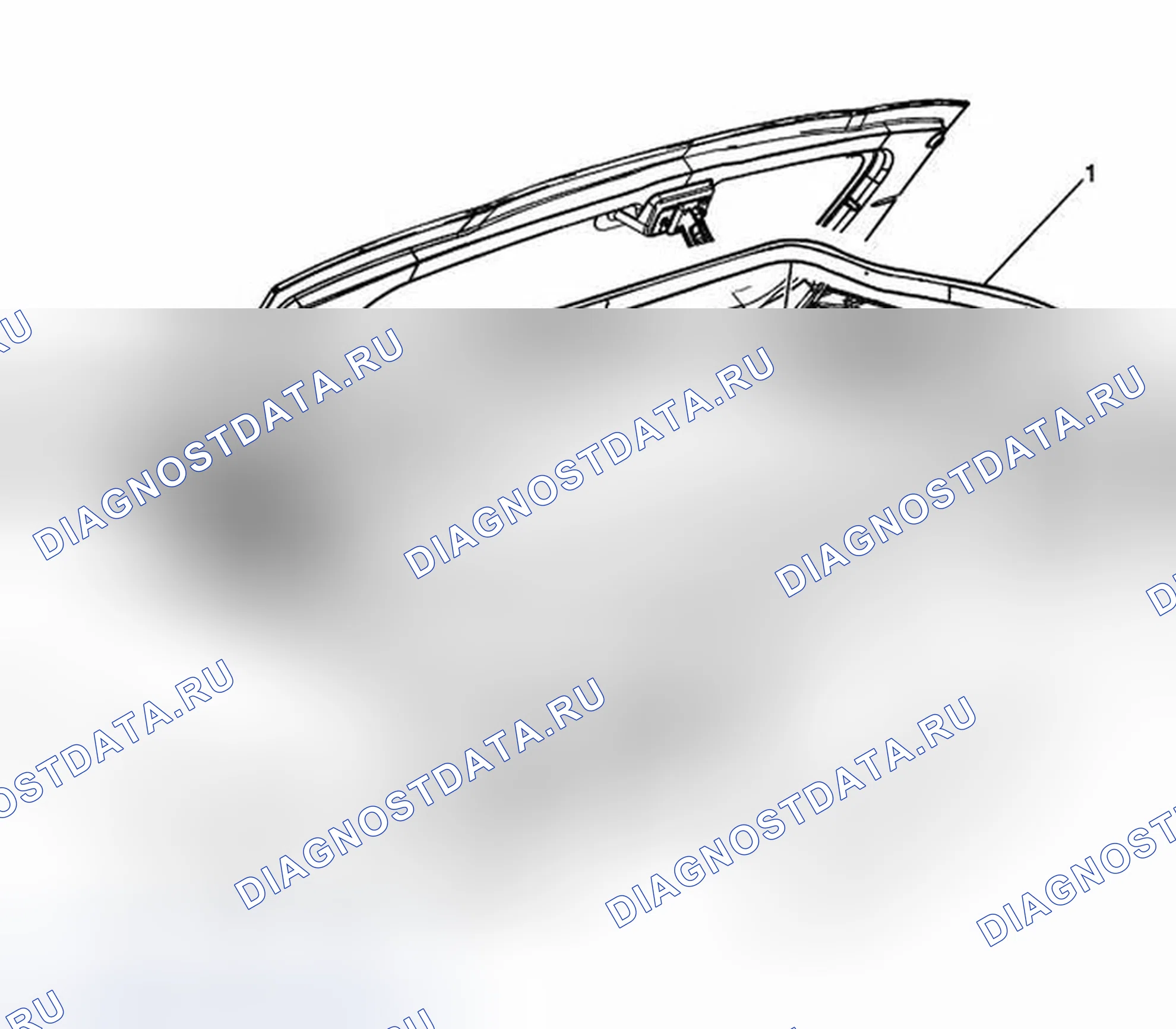Рис. 37: Замена погодной полосы крышки заднего отсека. Chevrolet Corvette C6