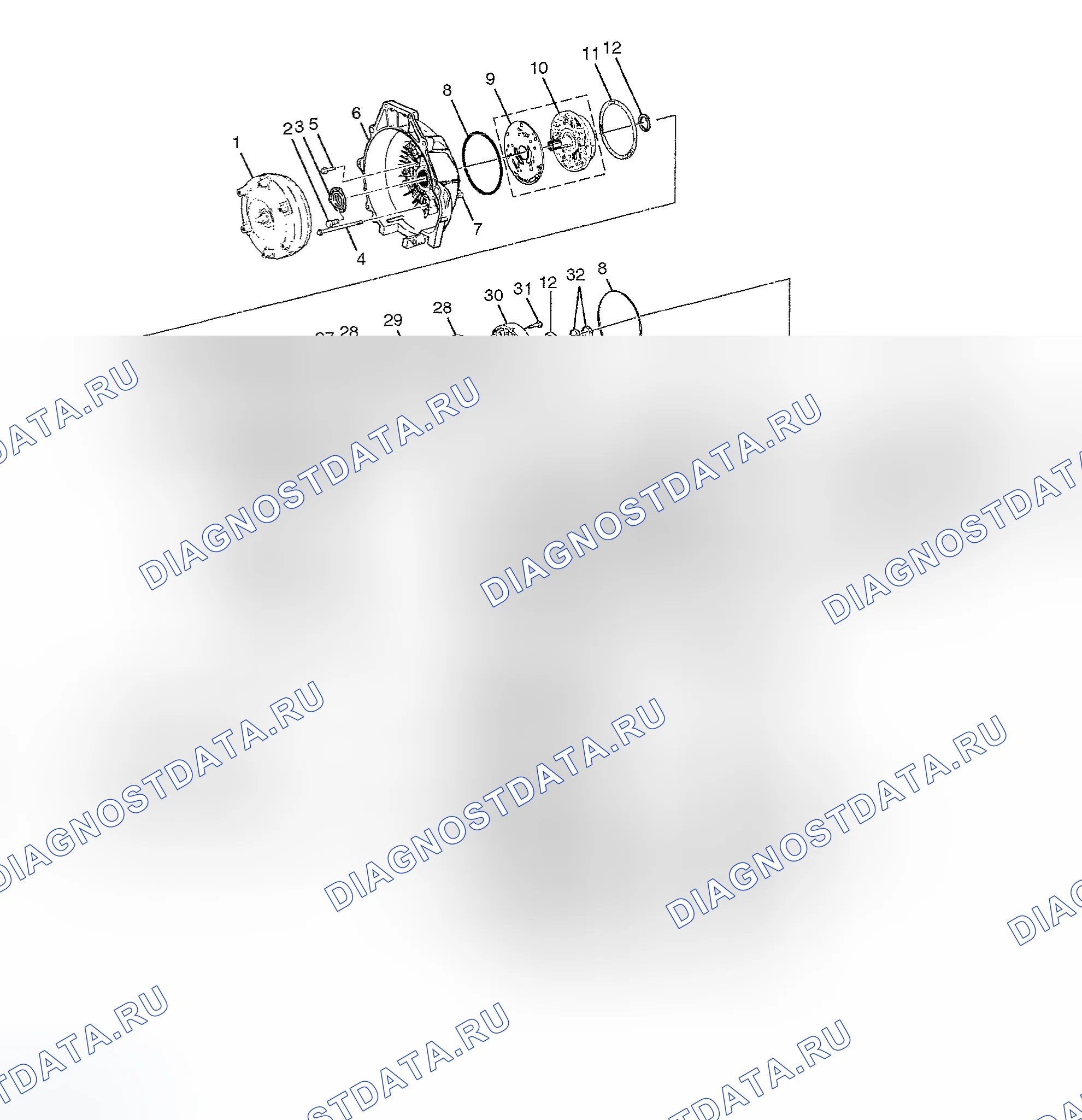 Рис. 10: Корпус и связанные с ним детали. Isuzu Axiom I