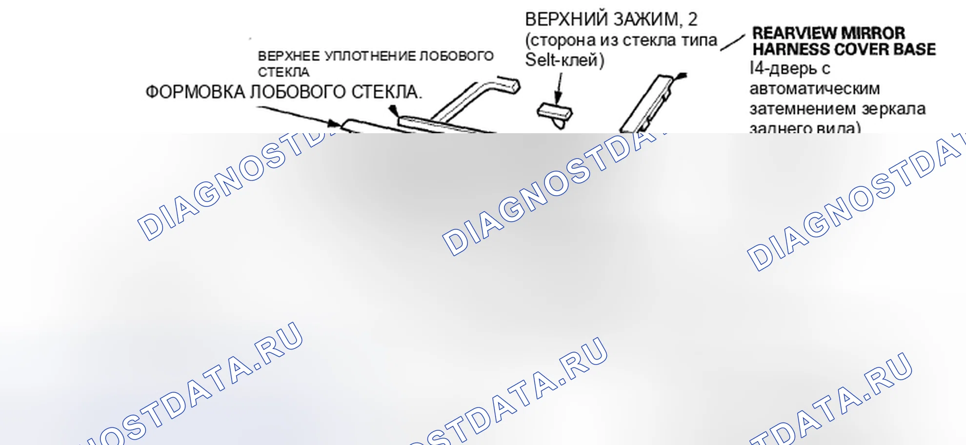 Рис. 161: Лобовое стекло. Honda Accord VIII