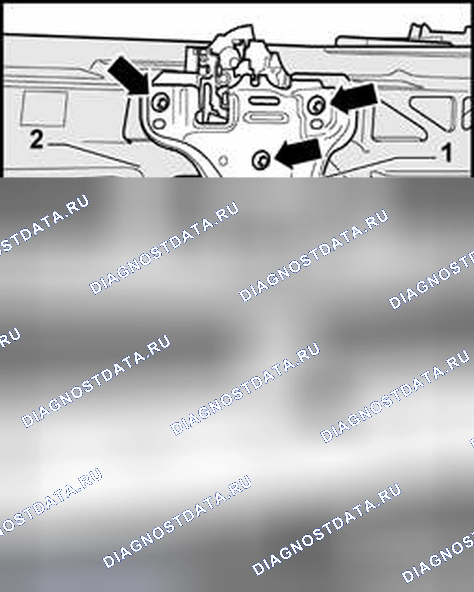 Рис. 36: Опора замка, снятие. Volkswagen Jetta IV