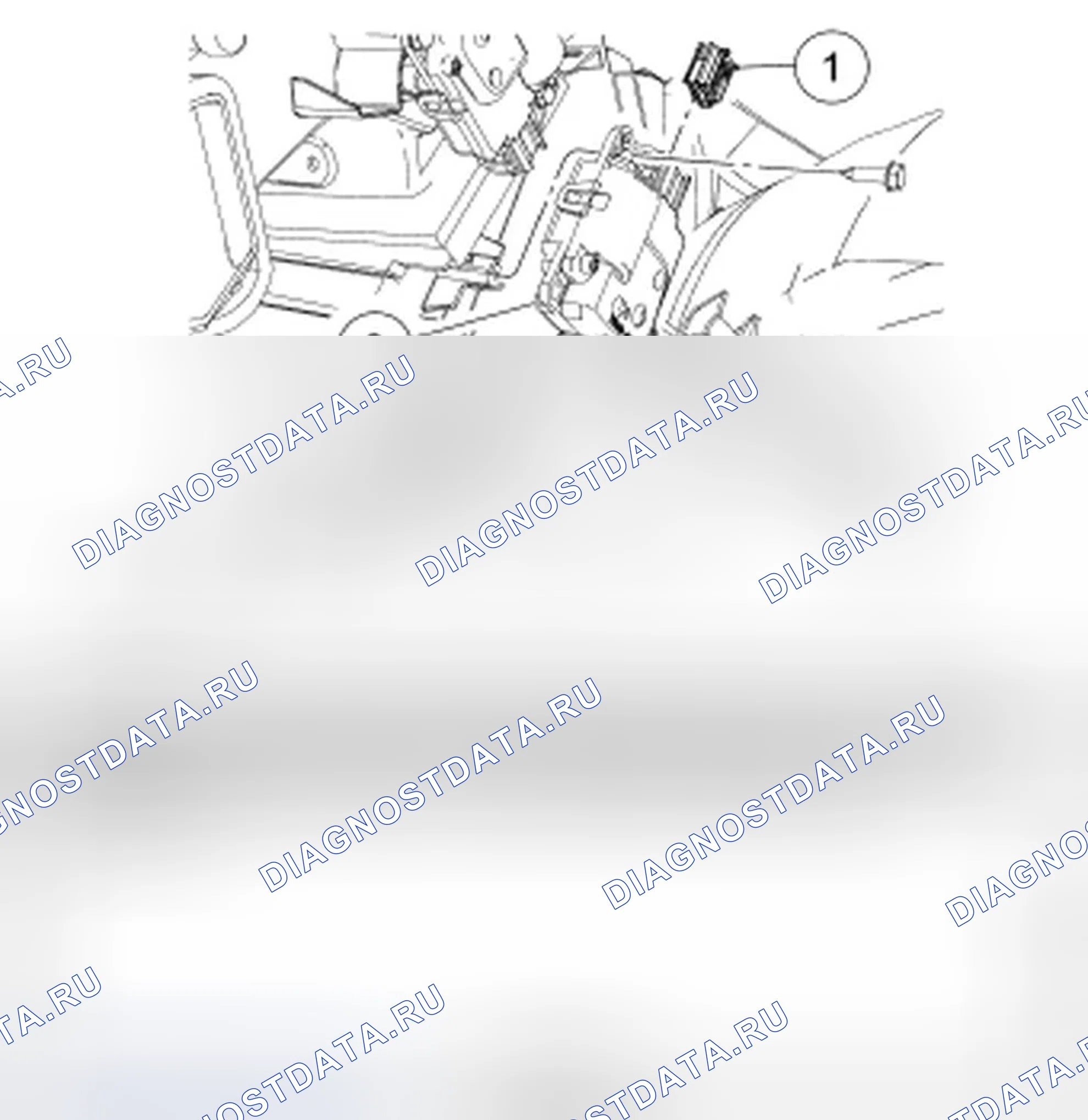 Рис. 20: Идентификация компонентов привода двери смешения температуры. Ford Mustang V