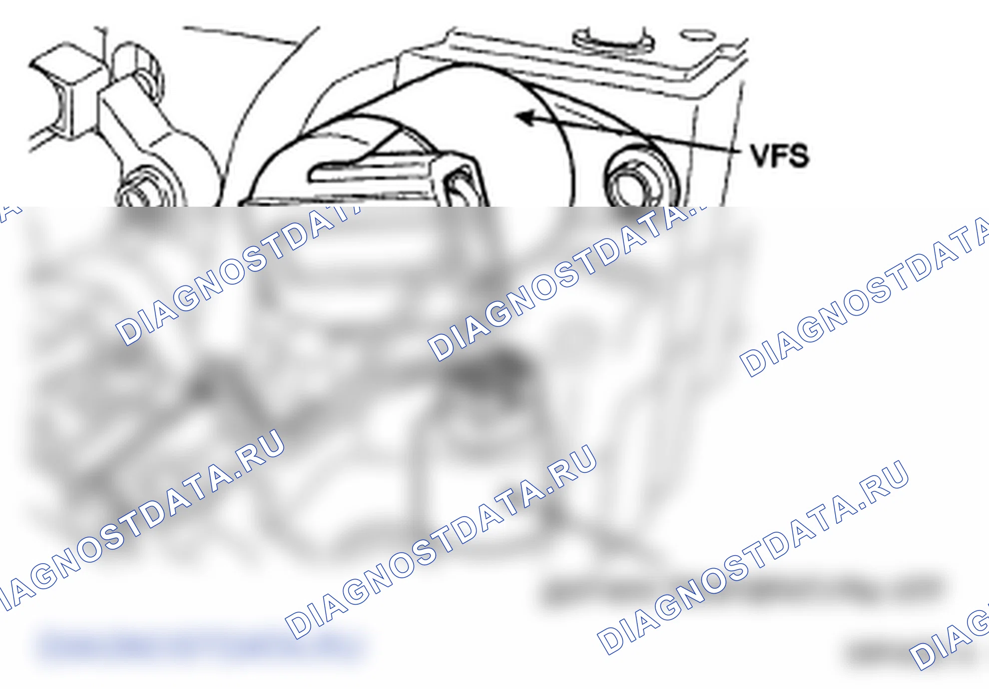 Рис. 141: Расположение датчика ATF и VFS. Hyundai Santa Fe II