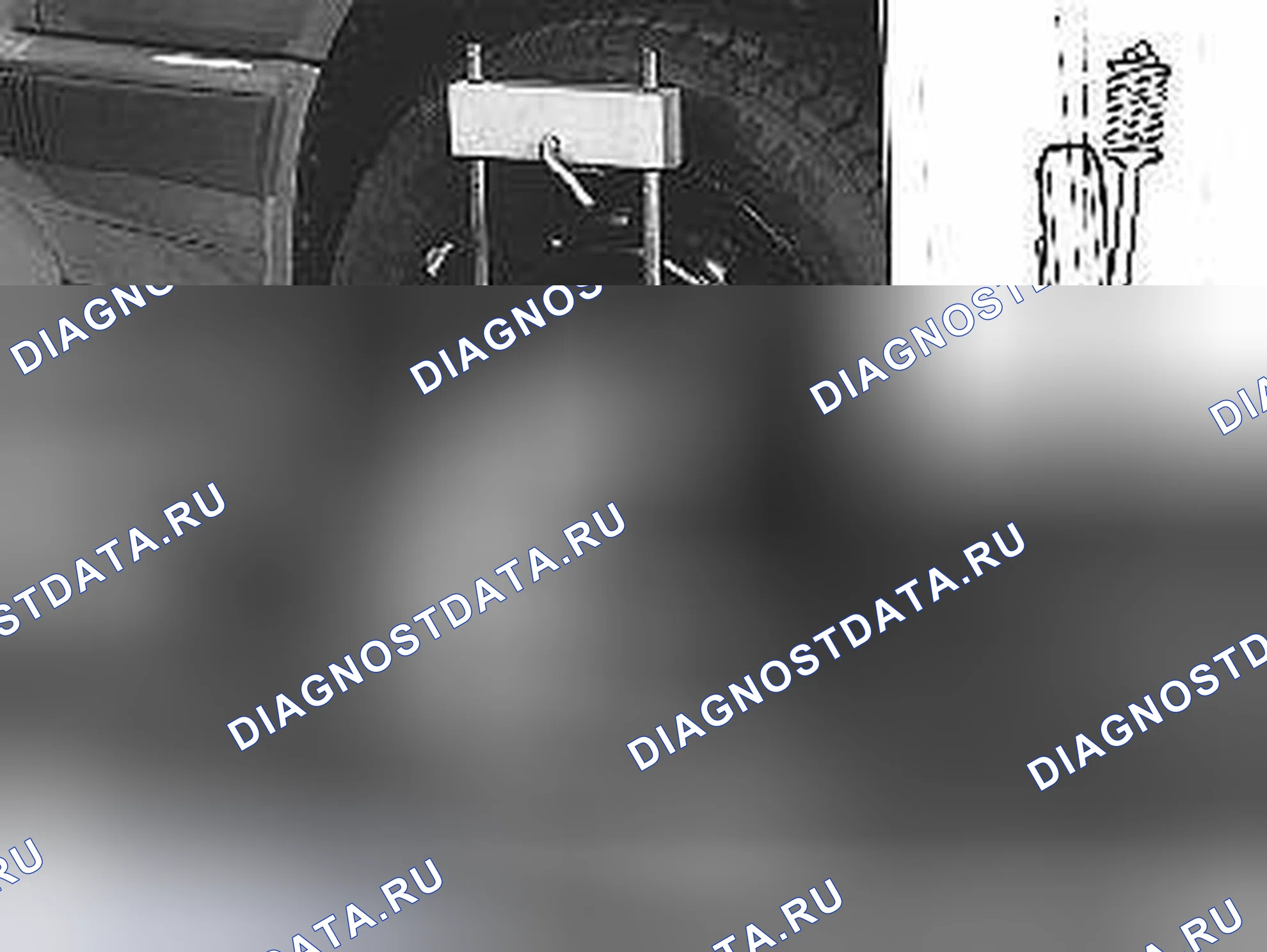 Рис. 3: Проверка угла развала цилиндров. Volvo C70 I