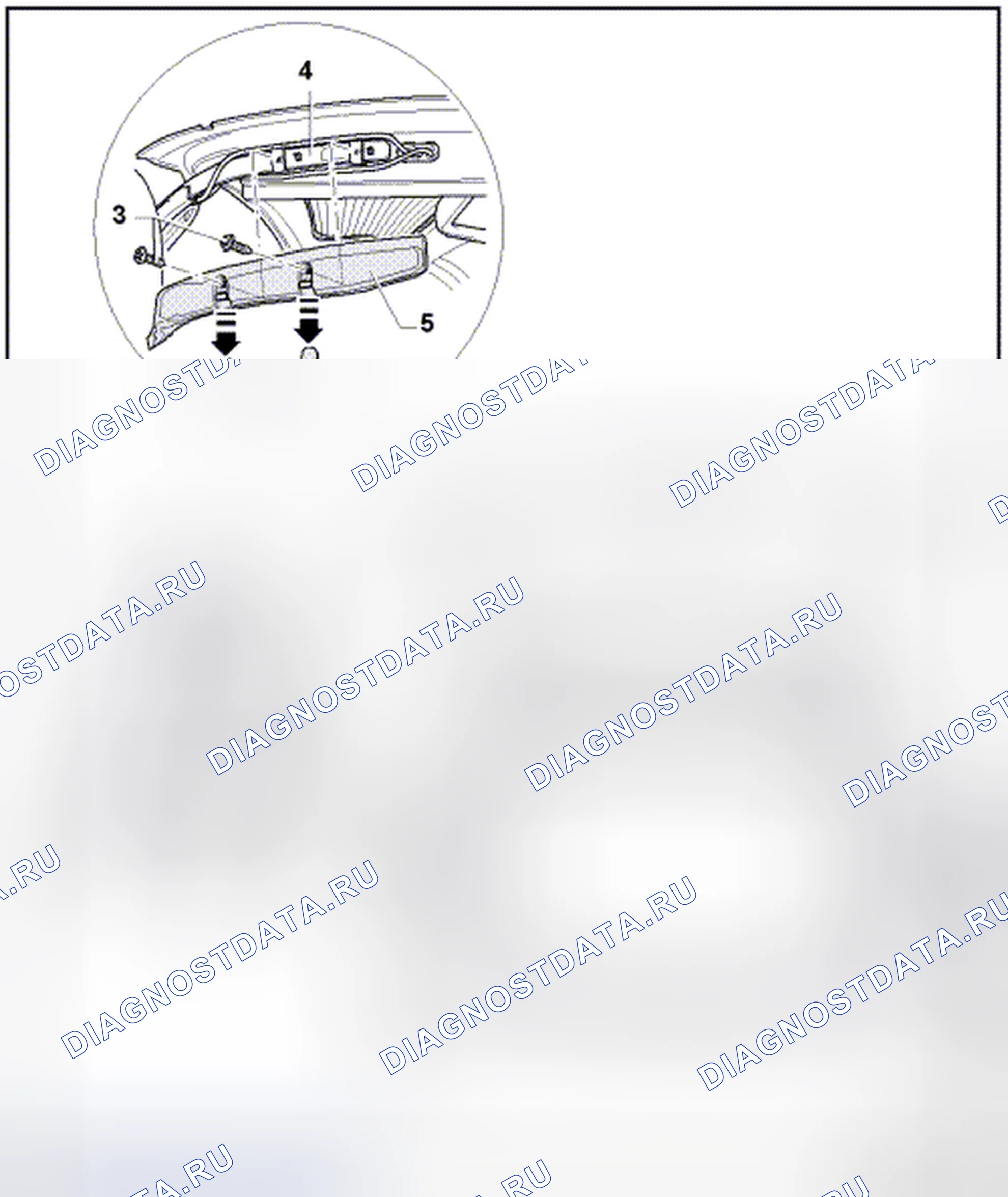 Рис. 364: ЗАДНЯЯ КРЫШКА. Volkswagen Touareg I
