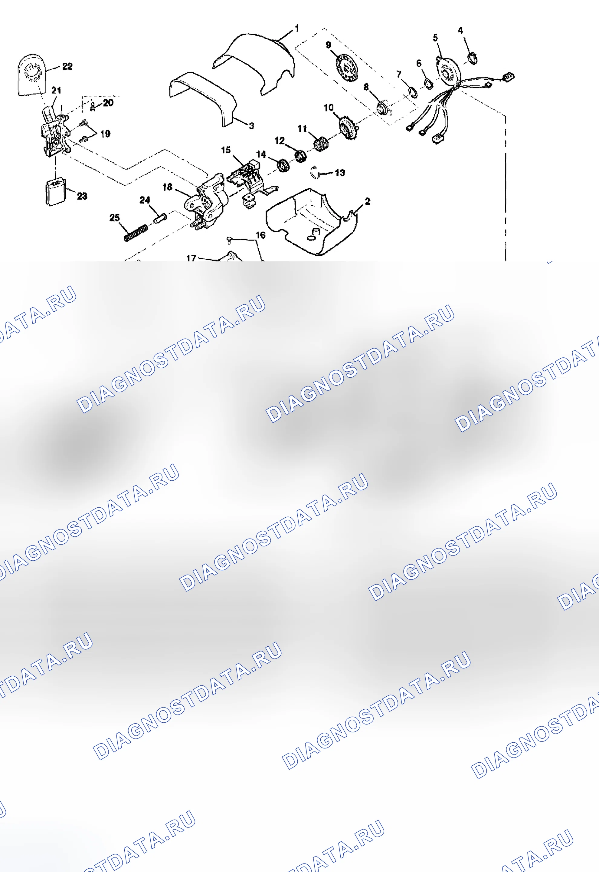 Рис. 2: Поворотная рулевая колонка. Chevrolet TrailBlazer I